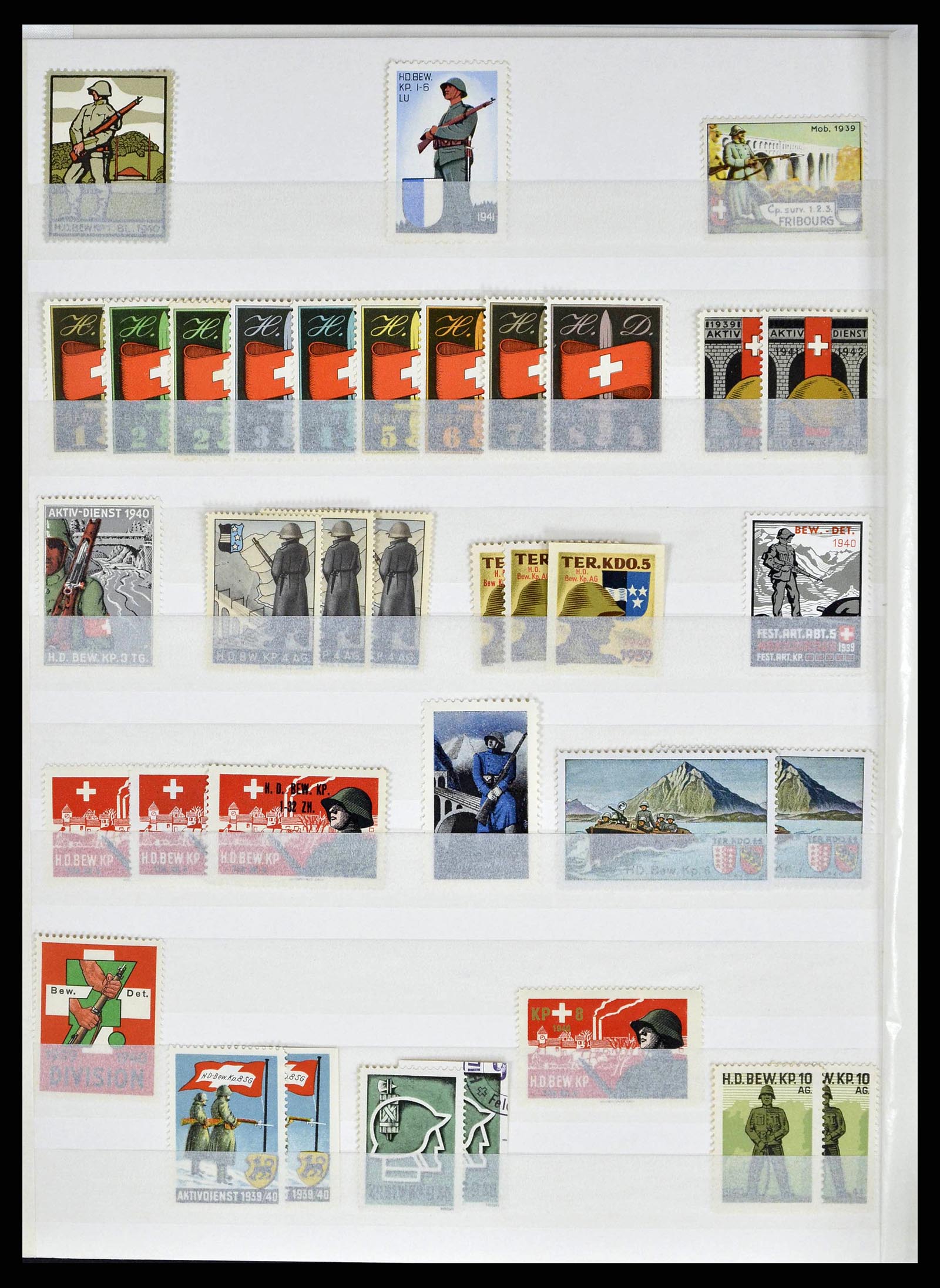 38695 0048 - Stamp collection 38695 Switzerland soldierstamps 1914-1945.