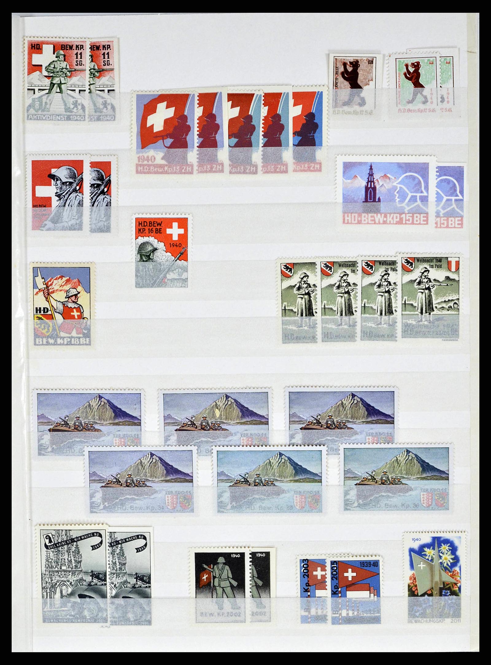 38695 0049 - Stamp collection 38695 Switzerland soldierstamps 1914-1945.