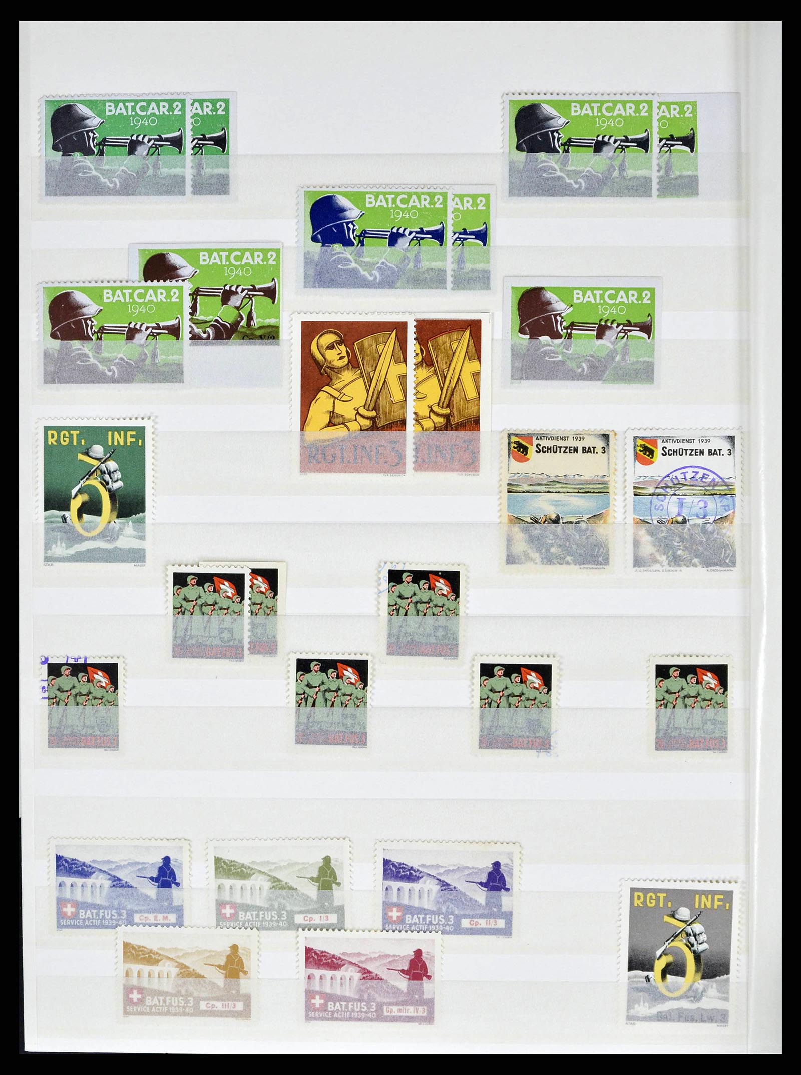38695 0052 - Stamp collection 38695 Switzerland soldierstamps 1914-1945.