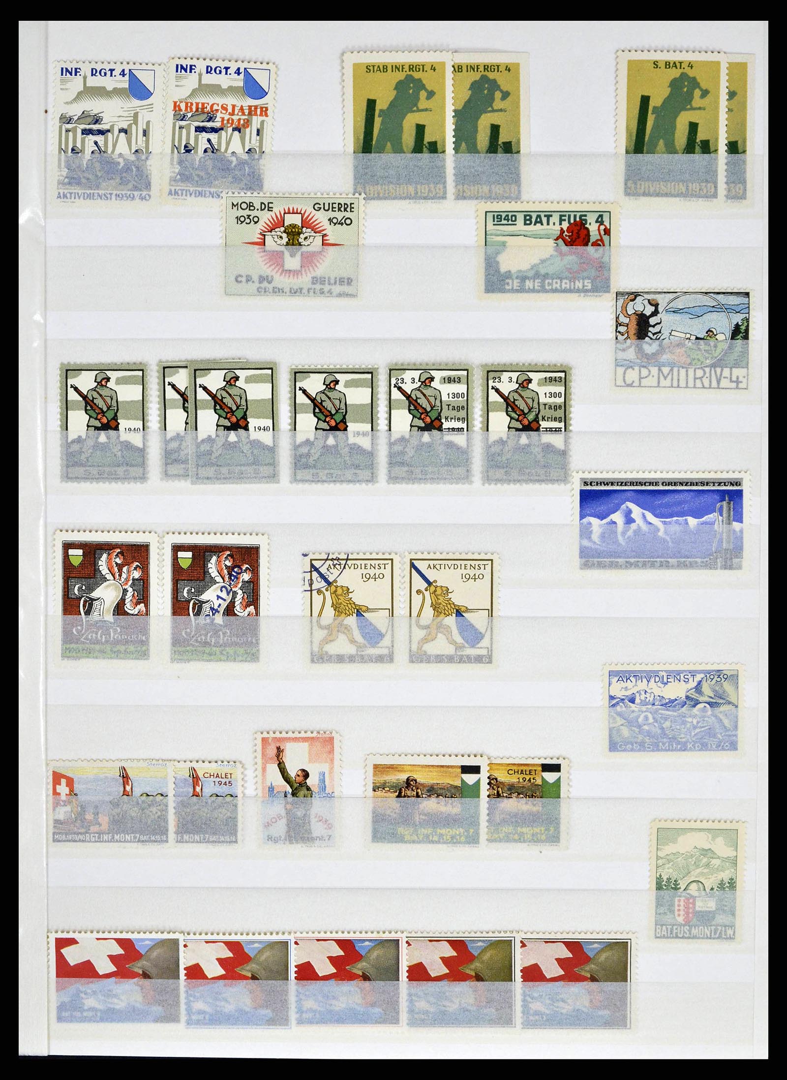 38695 0053 - Stamp collection 38695 Switzerland soldierstamps 1914-1945.