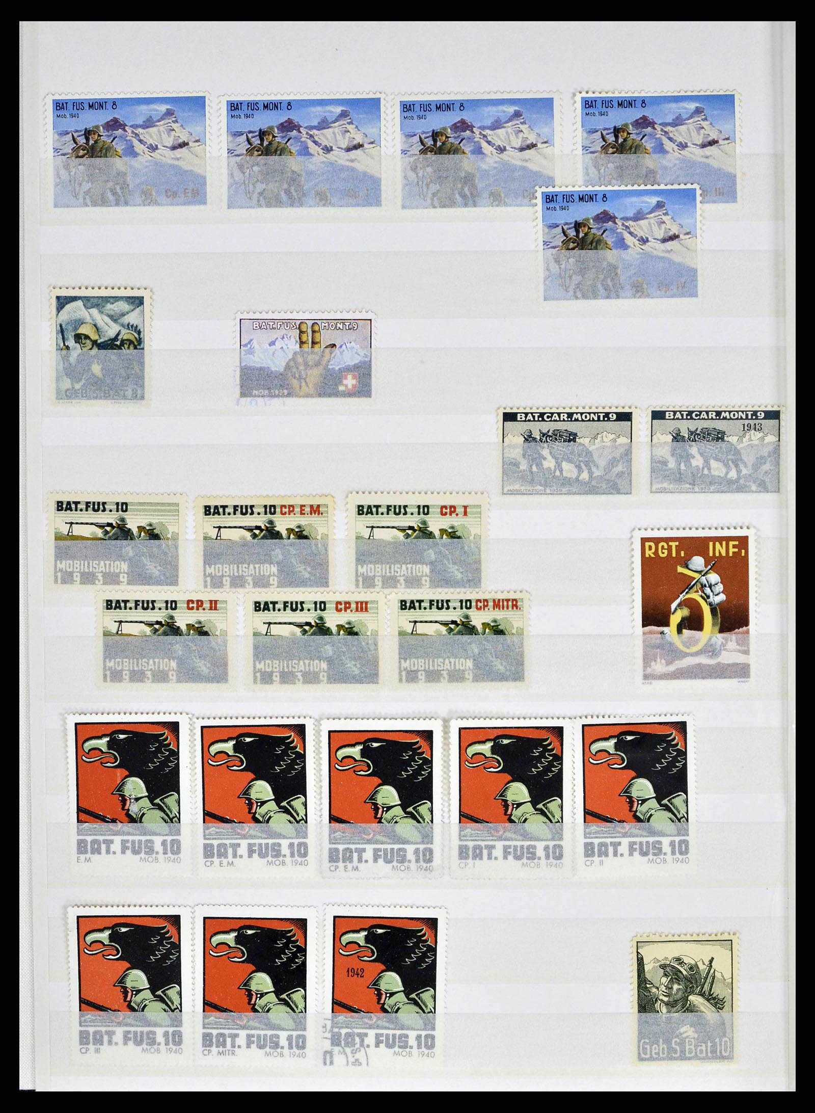 38695 0054 - Stamp collection 38695 Switzerland soldierstamps 1914-1945.