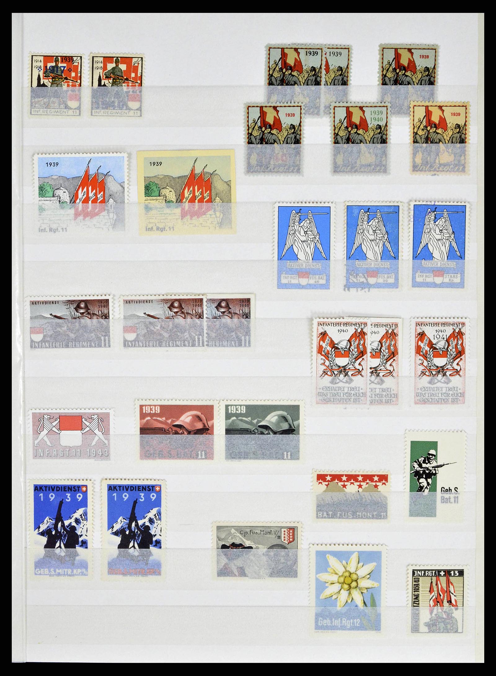 38695 0055 - Stamp collection 38695 Switzerland soldierstamps 1914-1945.