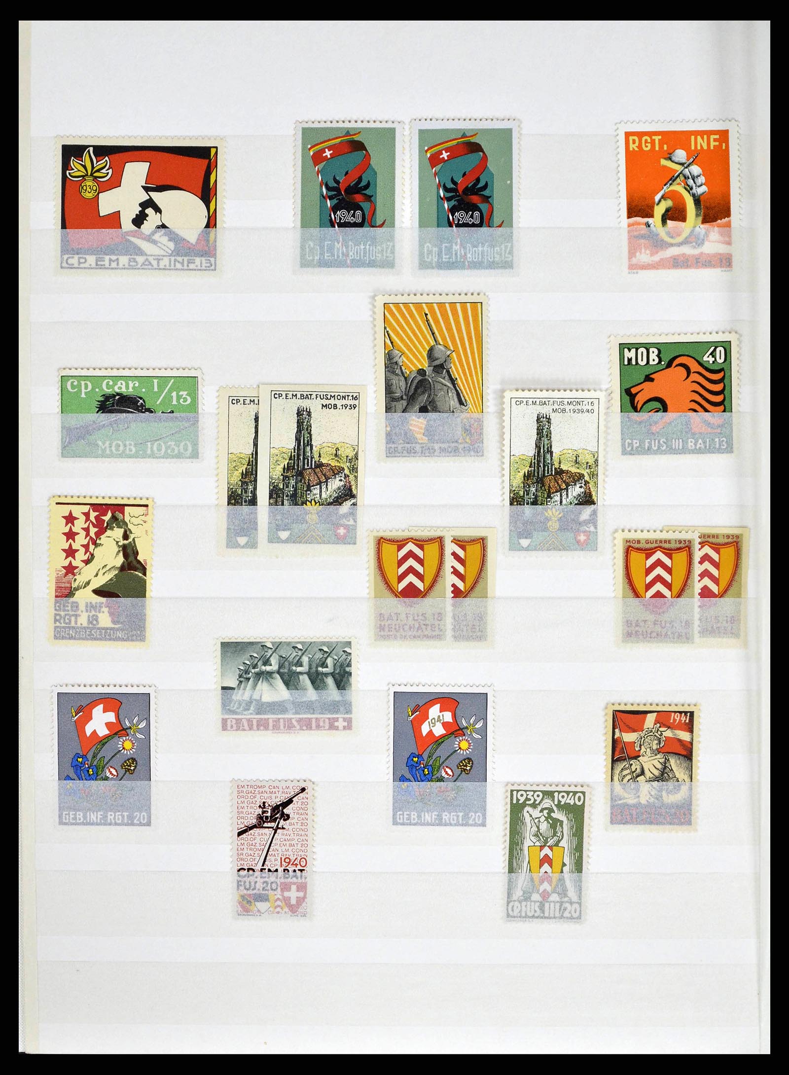 38695 0056 - Stamp collection 38695 Switzerland soldierstamps 1914-1945.