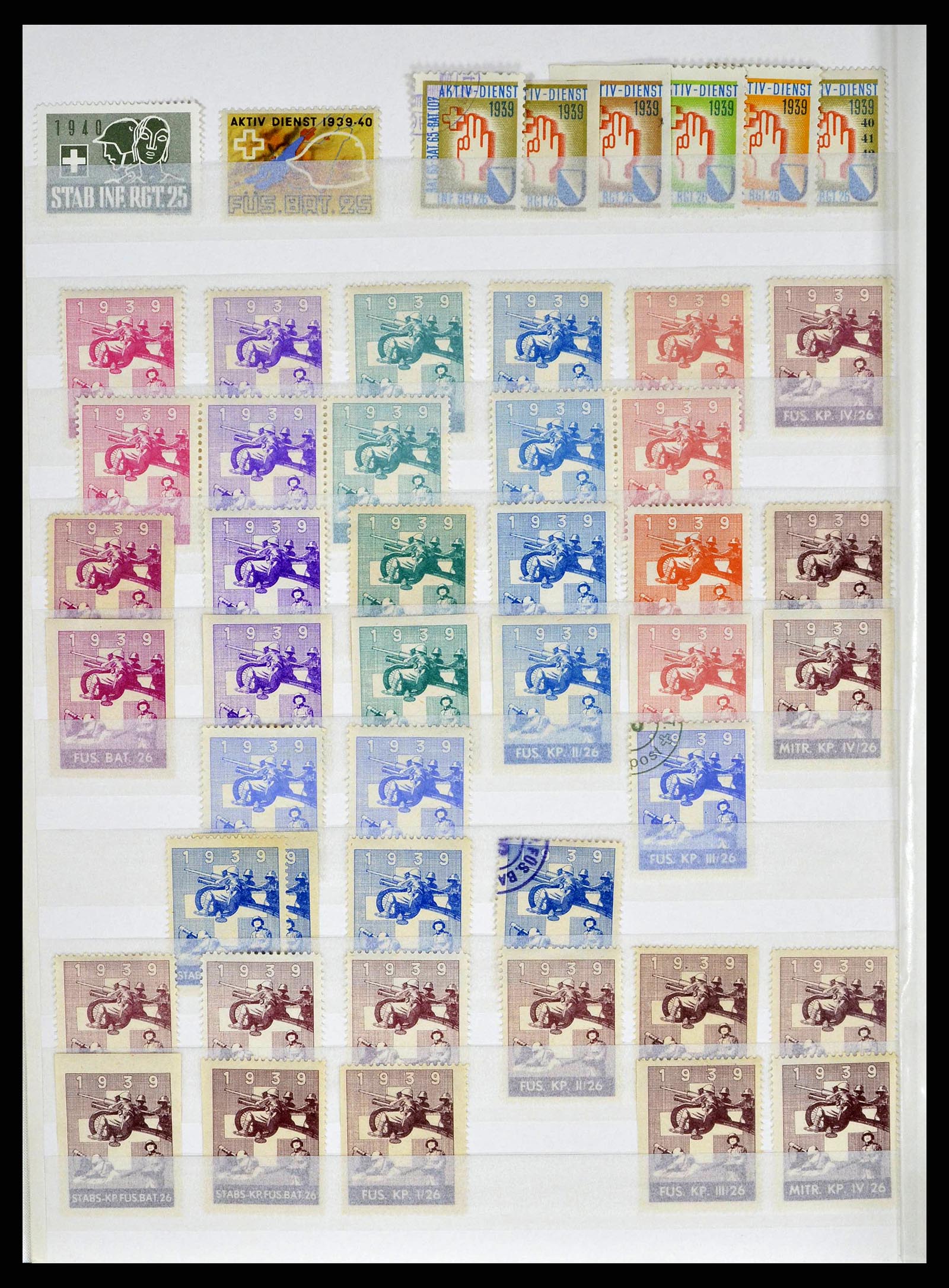 38695 0058 - Stamp collection 38695 Switzerland soldierstamps 1914-1945.