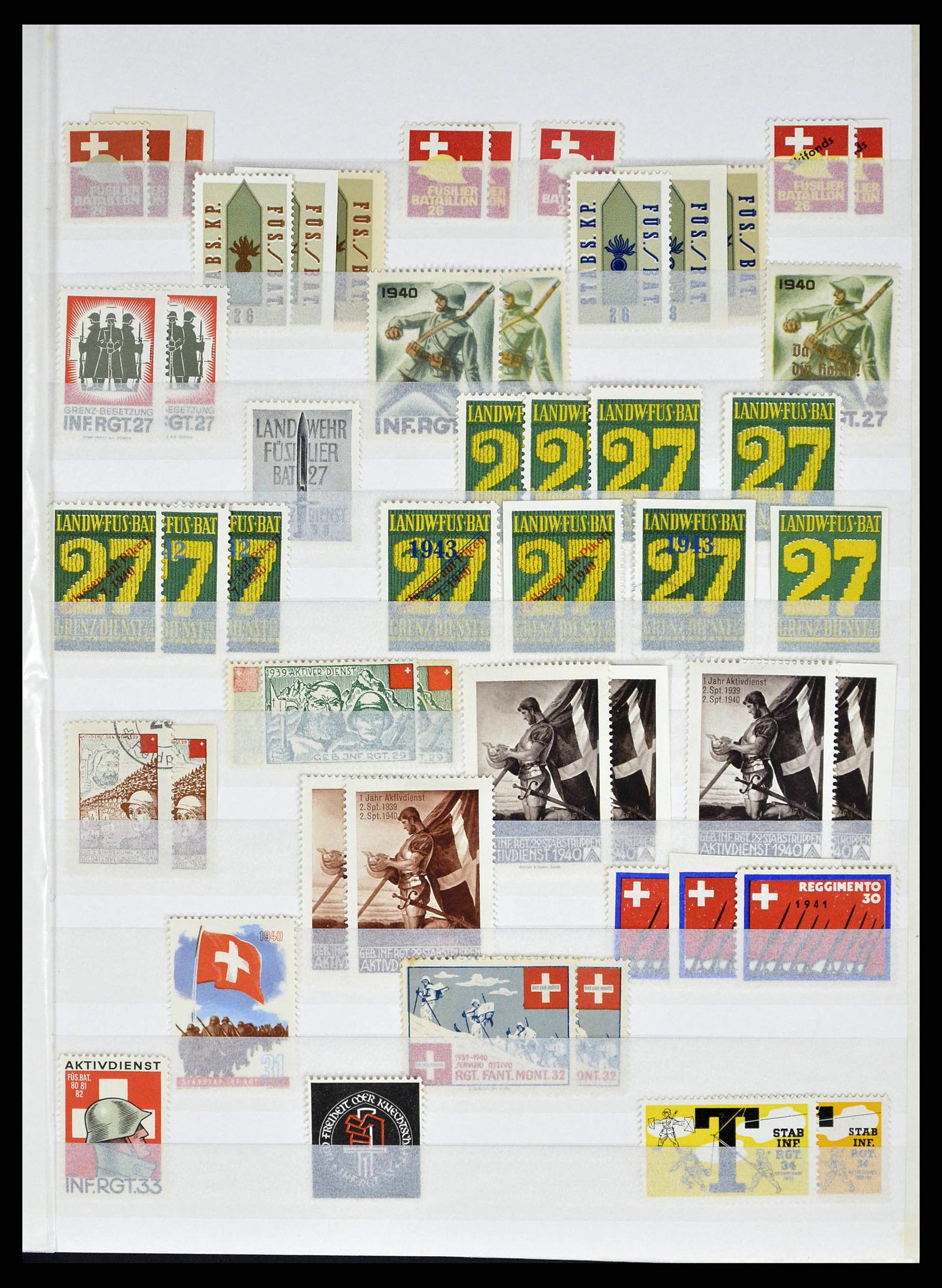 38695 0059 - Stamp collection 38695 Switzerland soldierstamps 1914-1945.