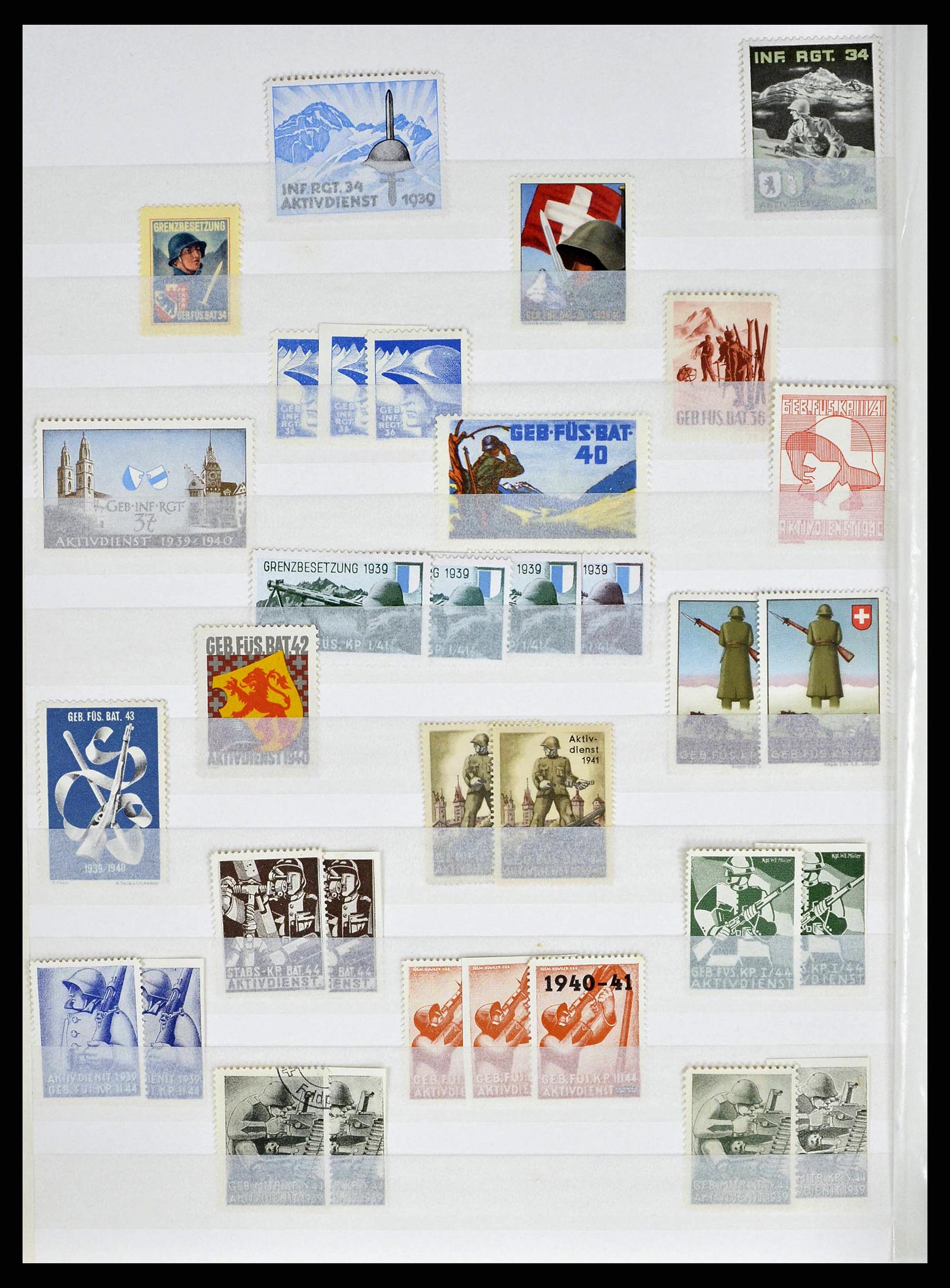 38695 0060 - Stamp collection 38695 Switzerland soldierstamps 1914-1945.