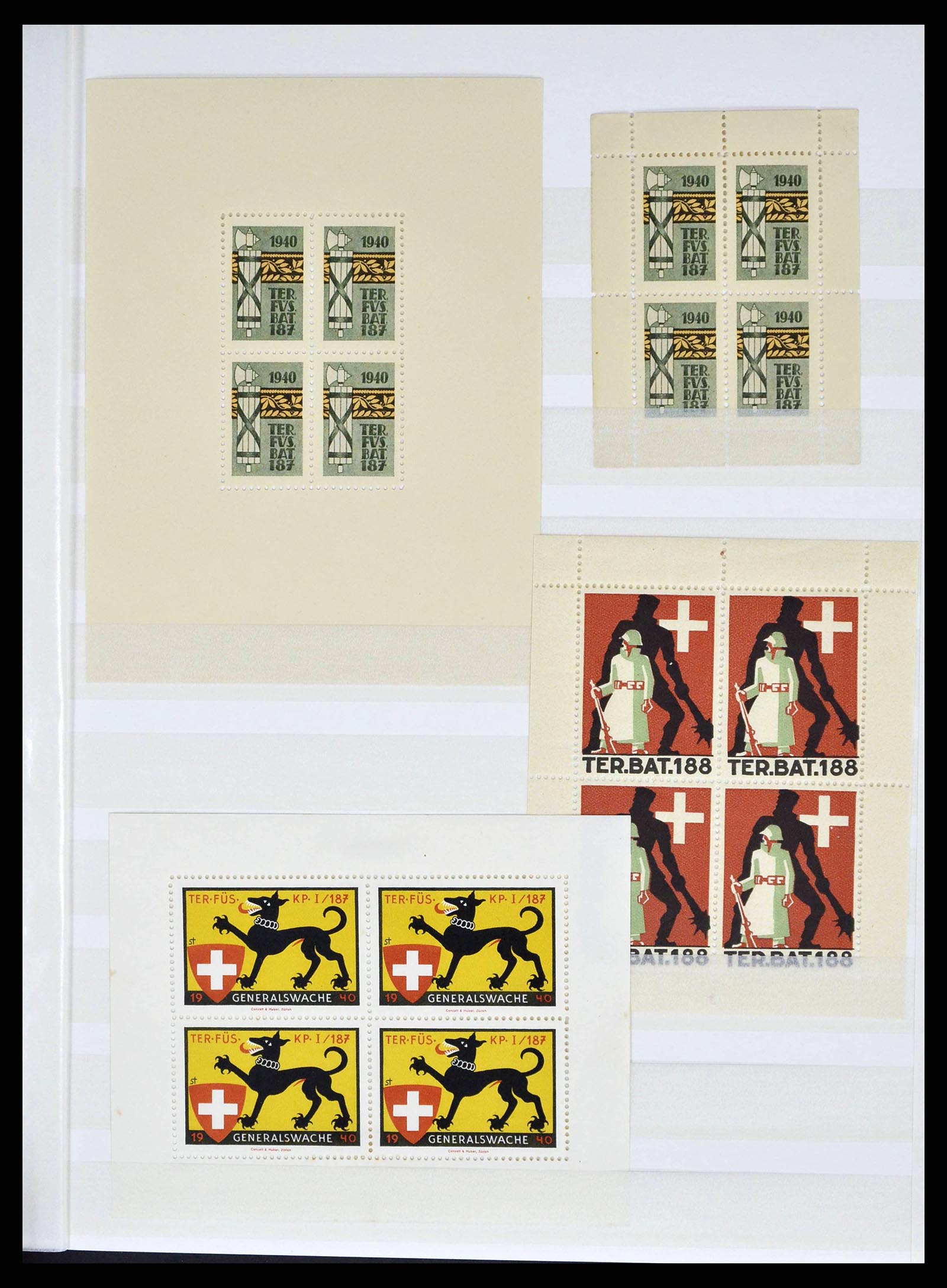 38695 0181 - Postzegelverzameling 38695 Zwitserland soldatenzegels 1914-1945.