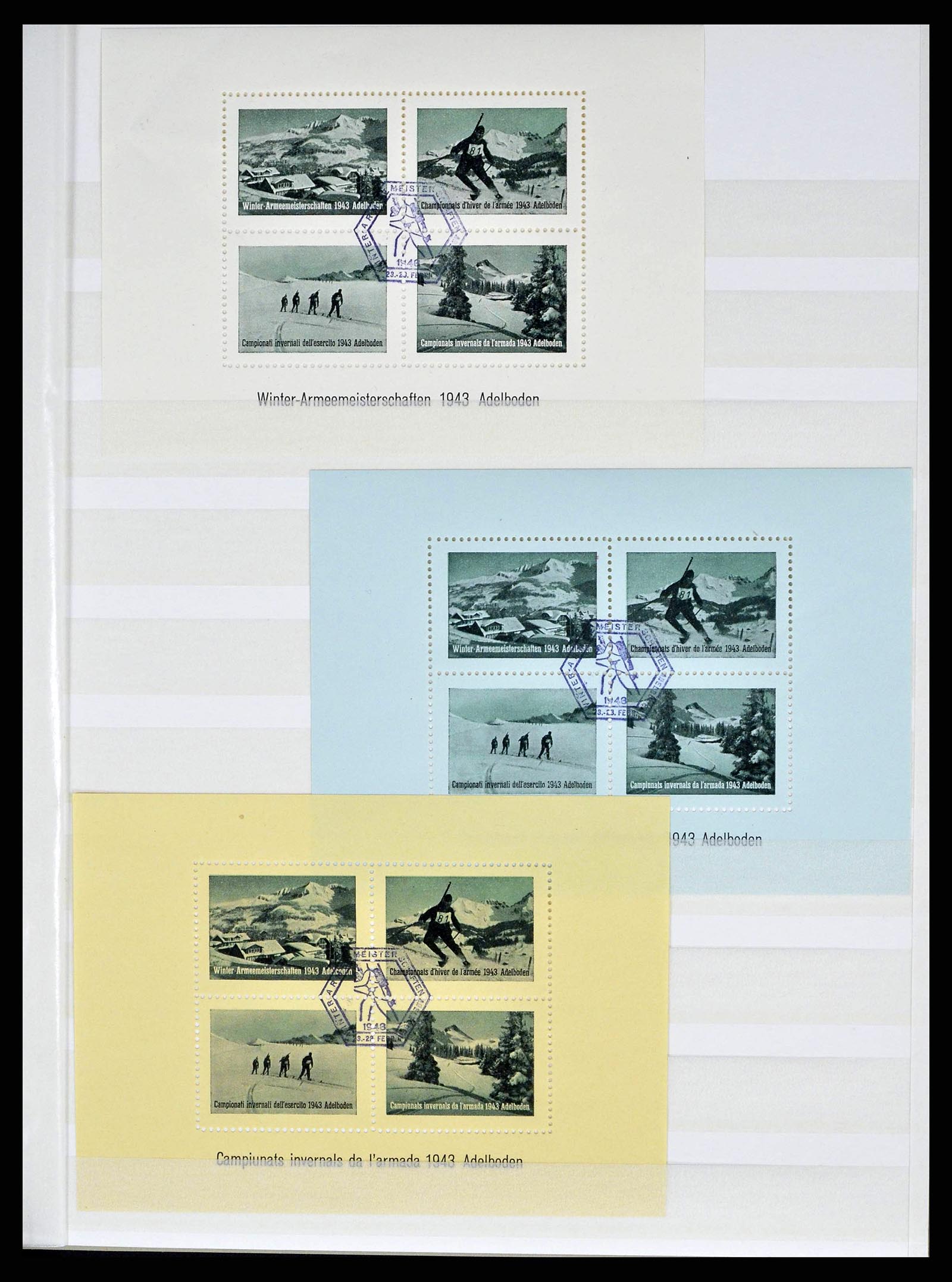 38695 0185 - Postzegelverzameling 38695 Zwitserland soldatenzegels 1914-1945.