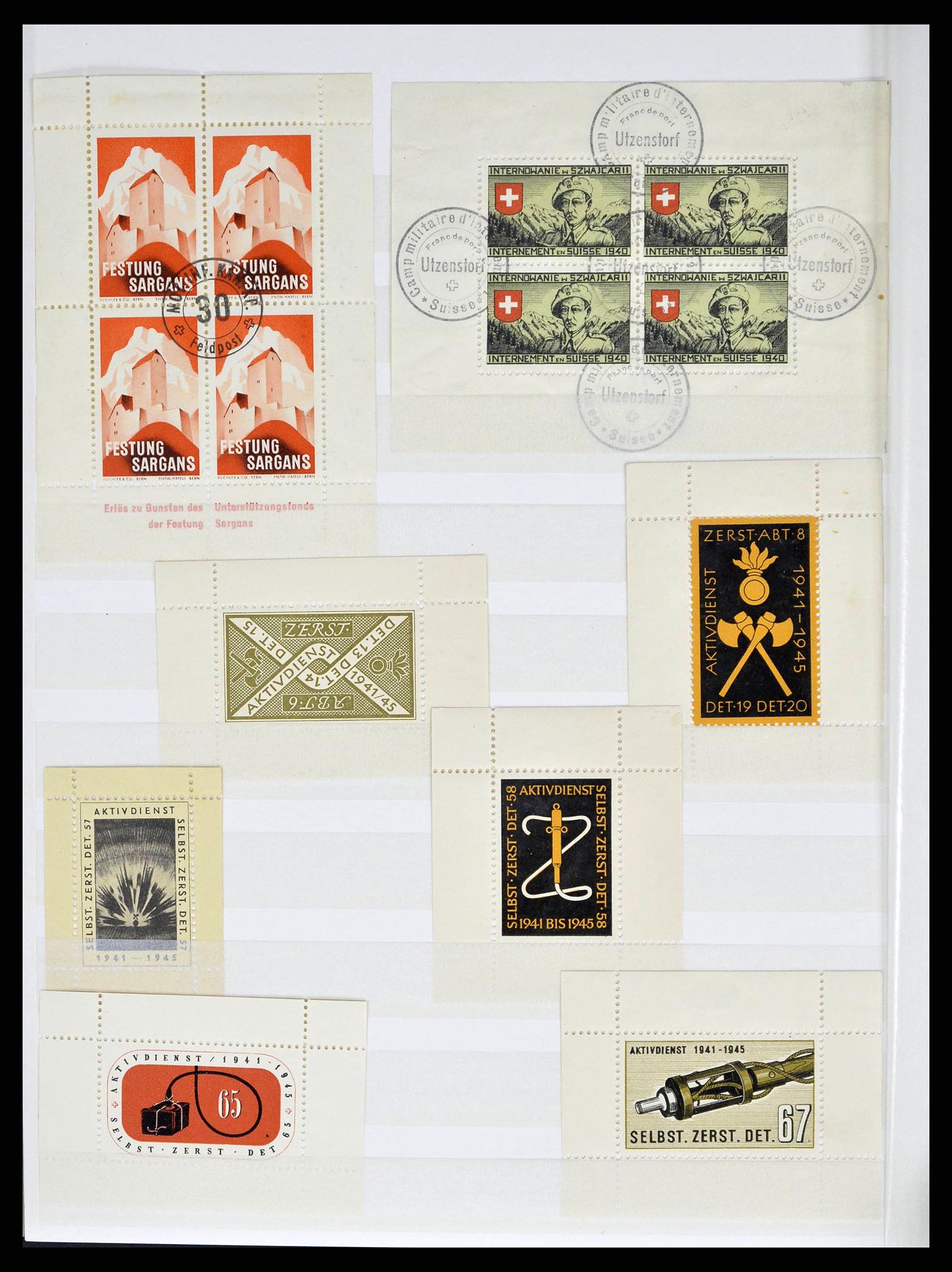 38695 0186 - Stamp collection 38695 Switzerland soldierstamps 1914-1945.
