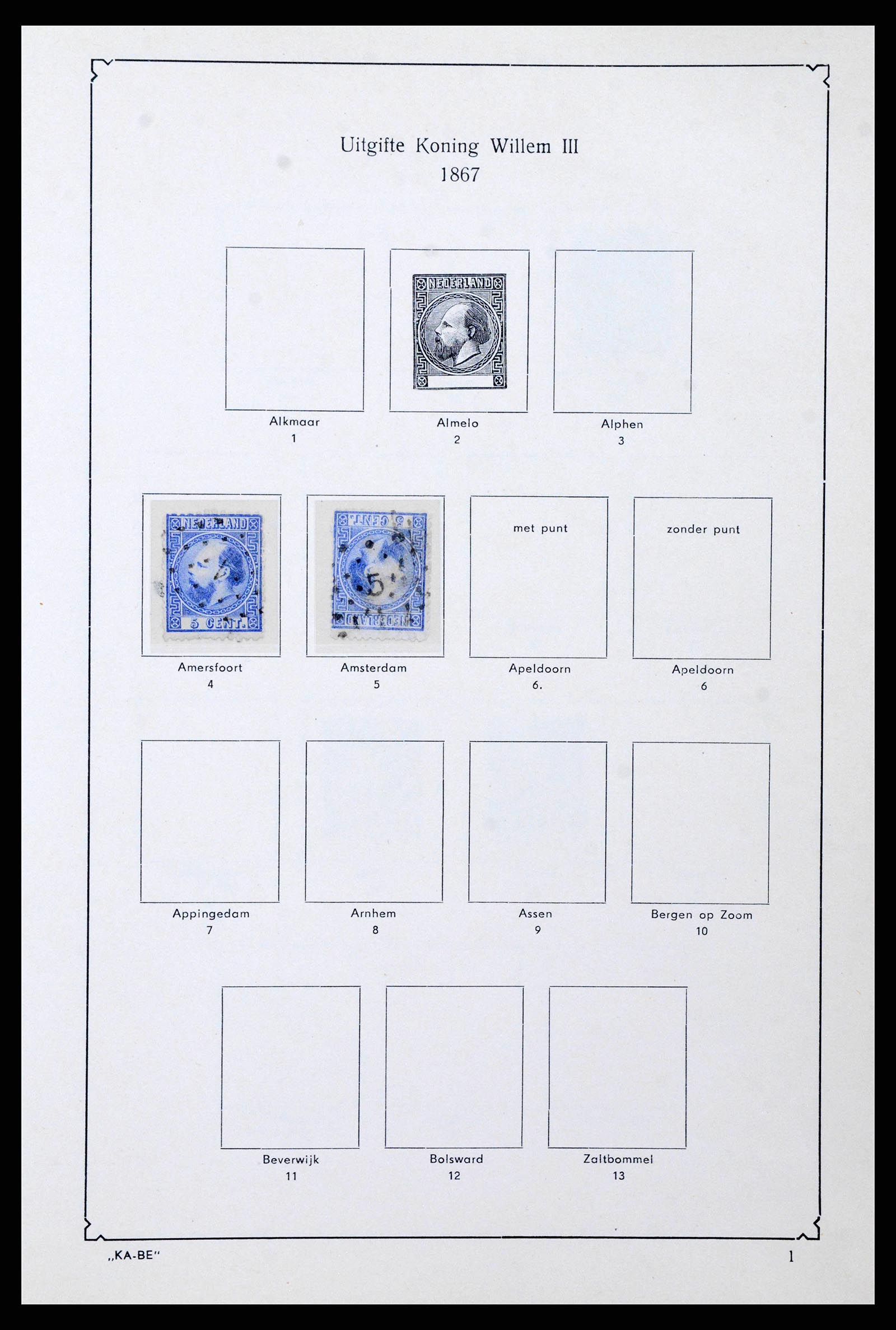38697 0002 - Postzegelverzameling 38697 Nederland puntstempels.