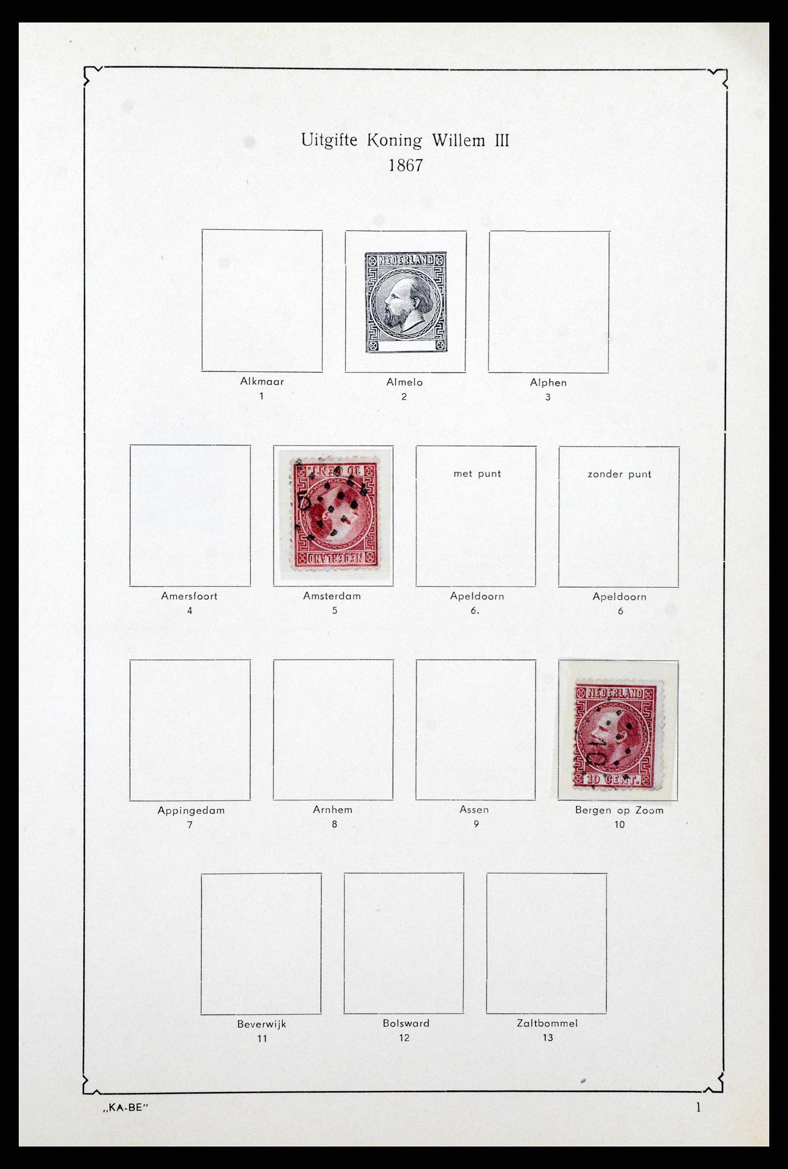 38697 0014 - Postzegelverzameling 38697 Nederland puntstempels.