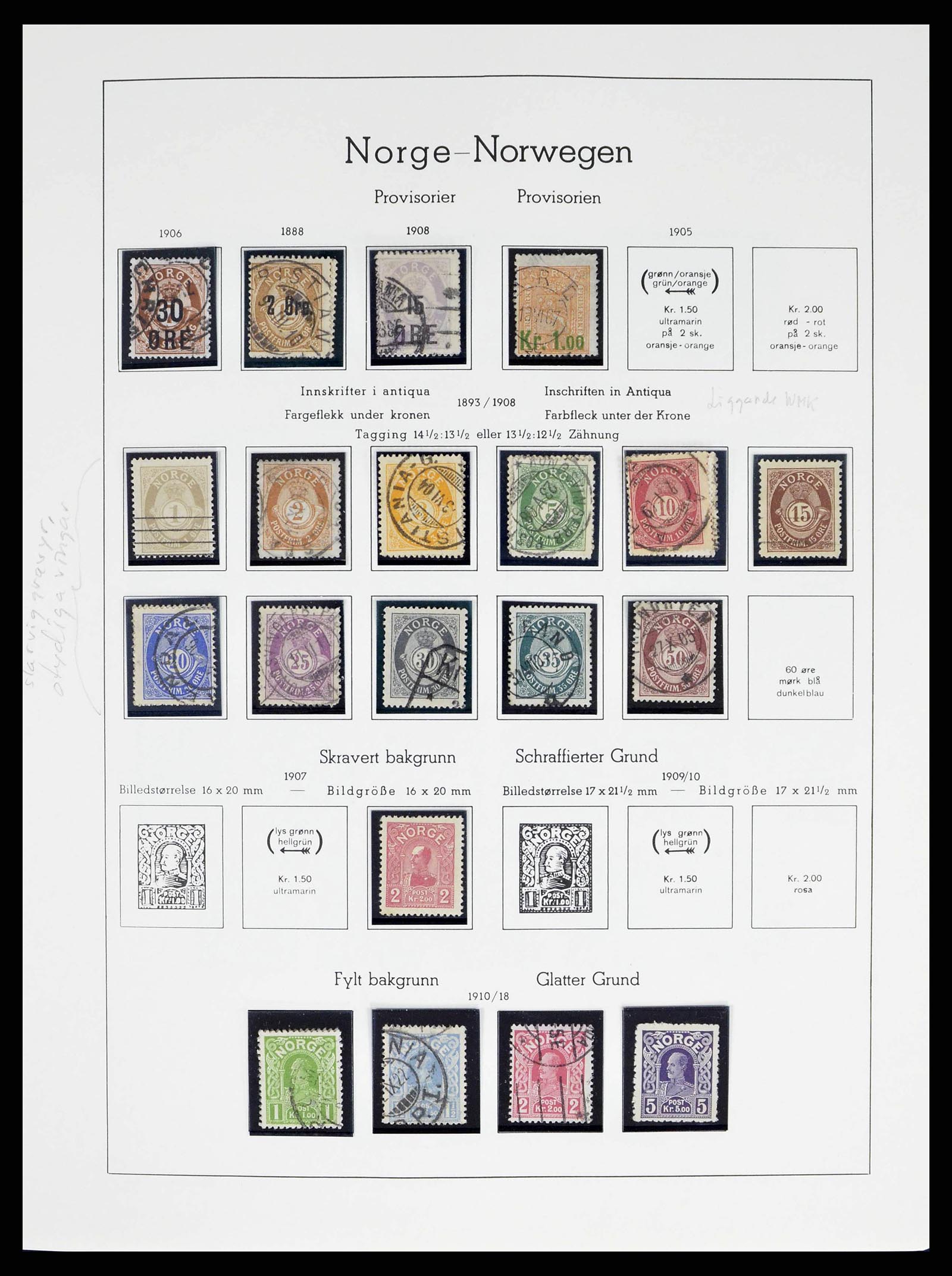 38703 0007 - Postzegelverzameling 38703 Noorwegen 1855-1989.
