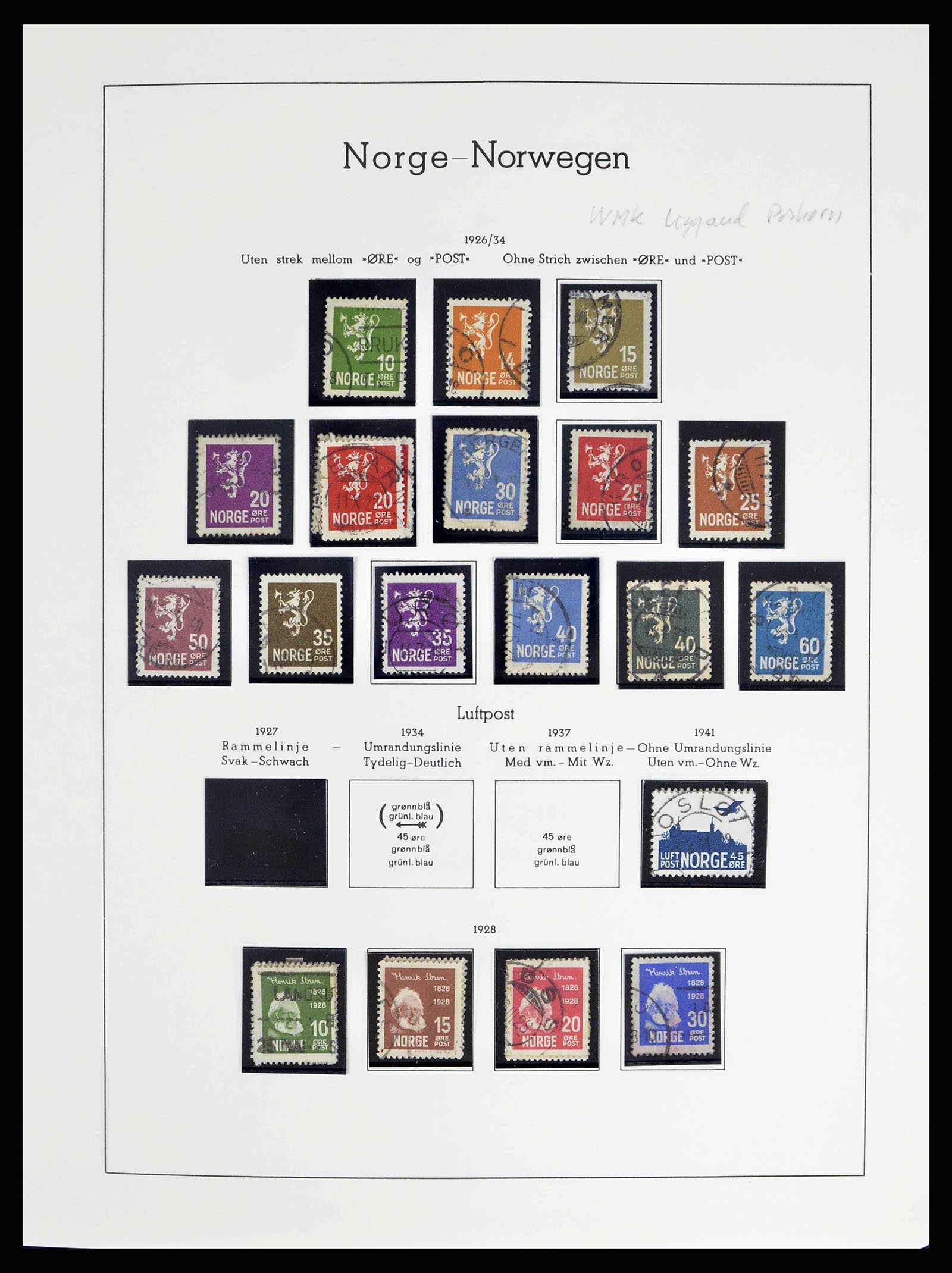 38703 0010 - Postzegelverzameling 38703 Noorwegen 1855-1989.