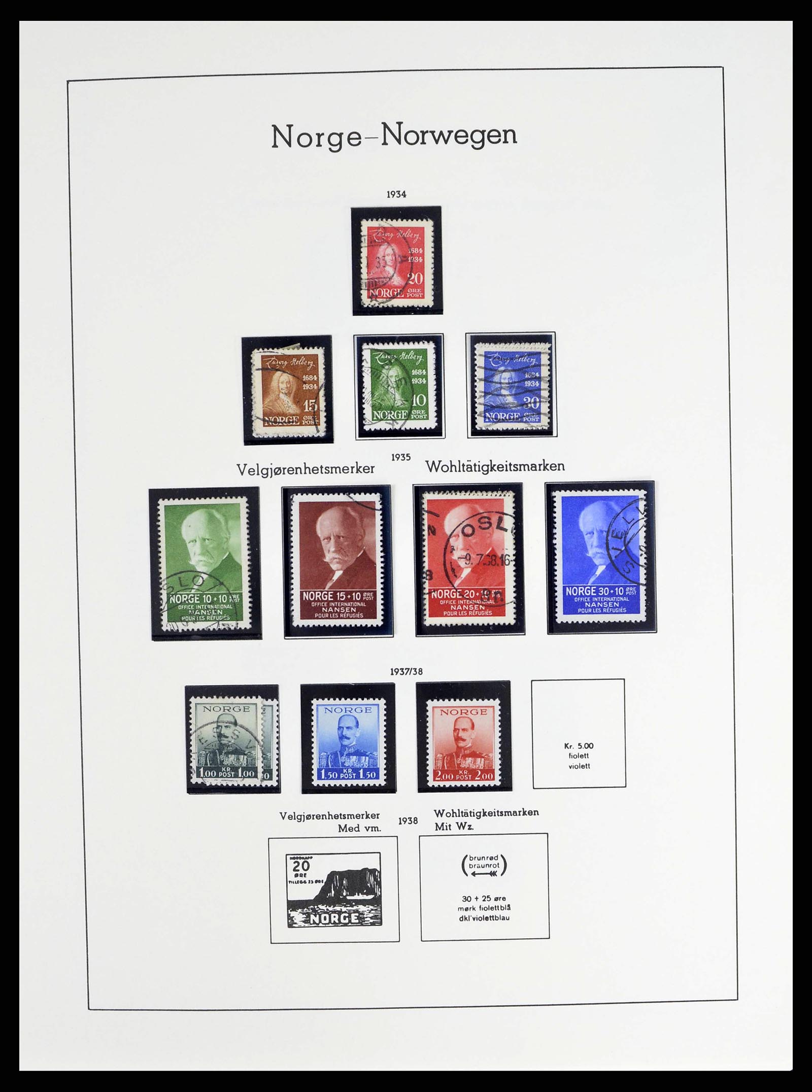 38703 0013 - Postzegelverzameling 38703 Noorwegen 1855-1989.
