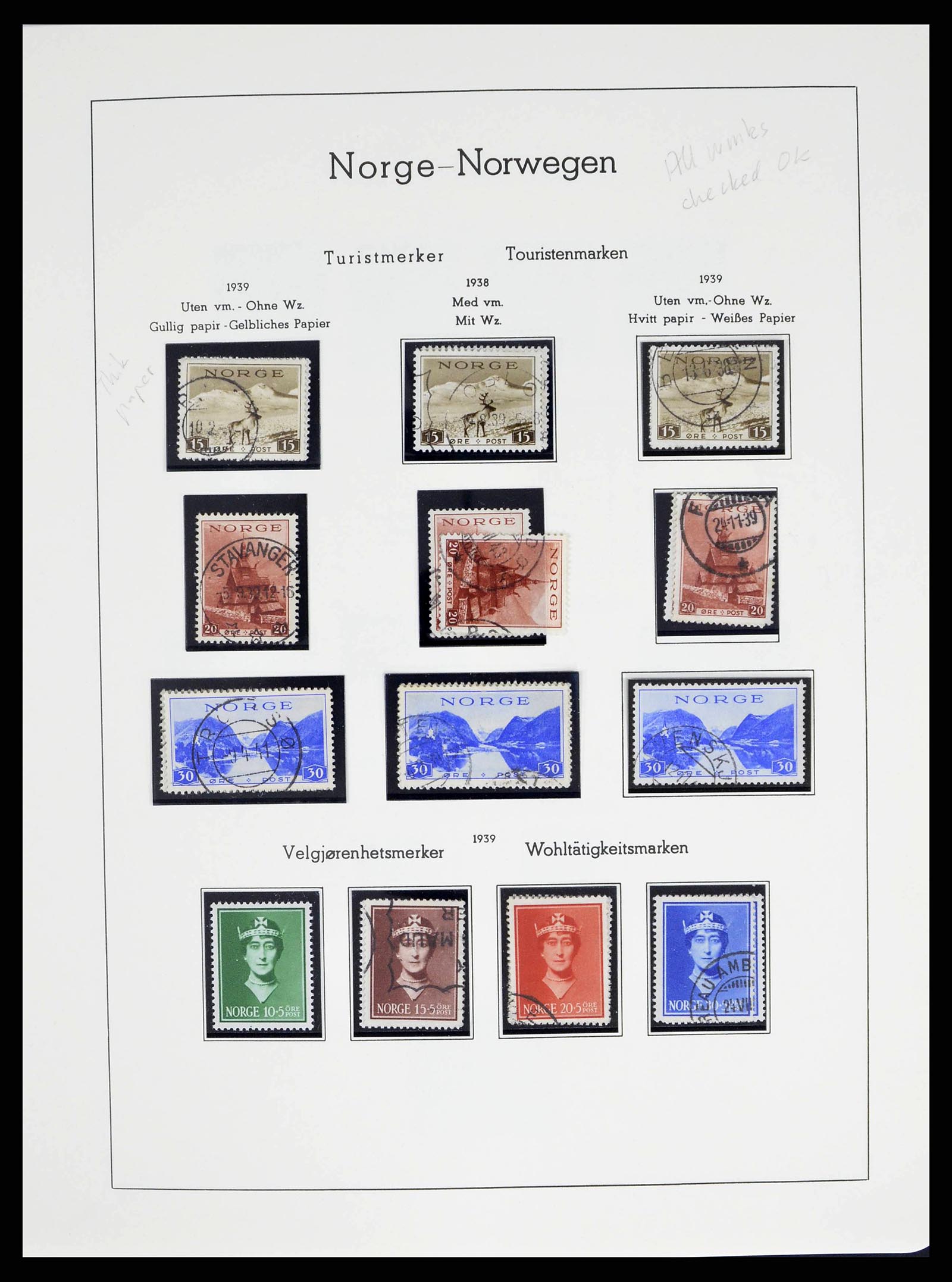38703 0015 - Postzegelverzameling 38703 Noorwegen 1855-1989.