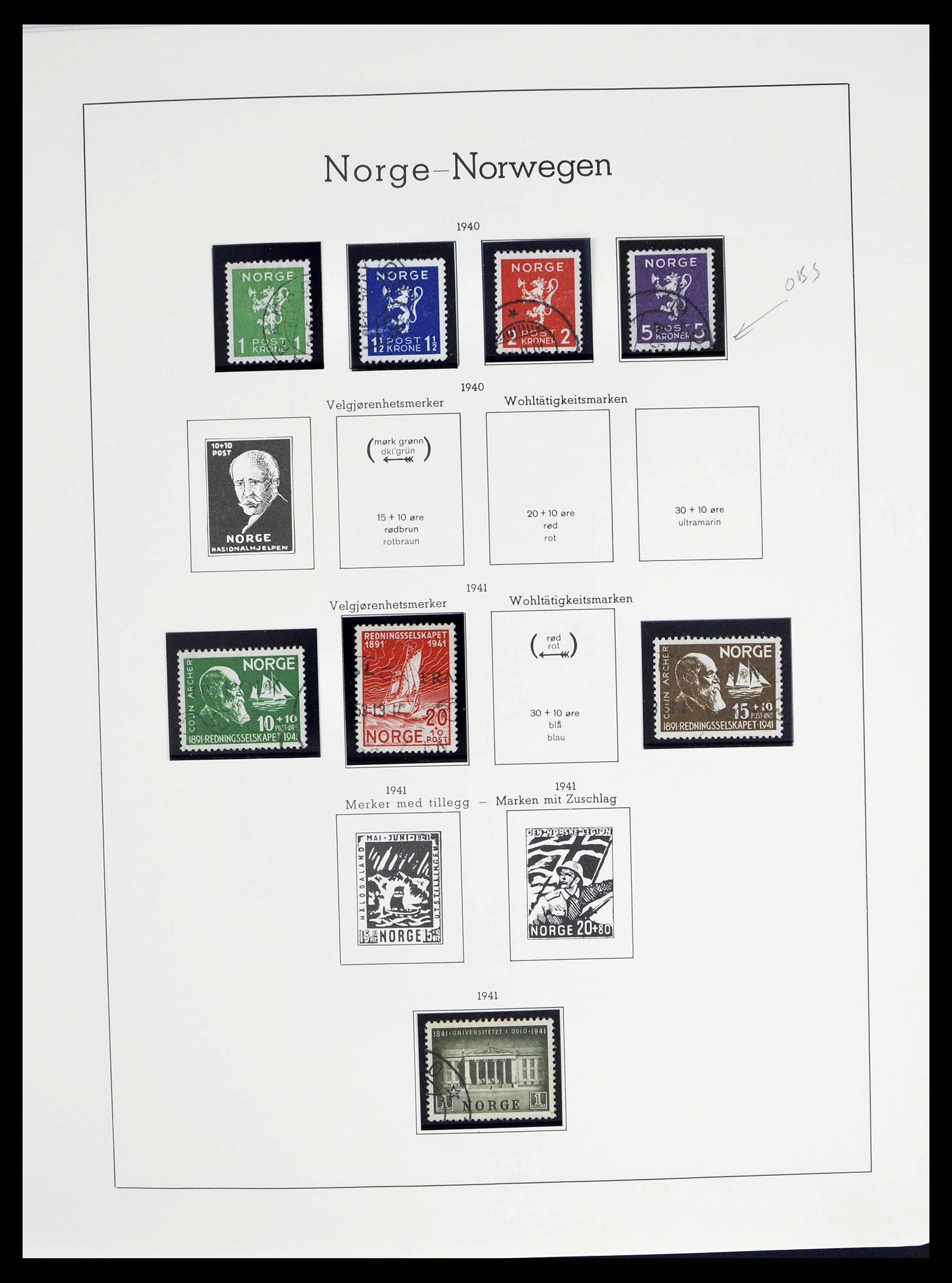 38703 0016 - Postzegelverzameling 38703 Noorwegen 1855-1989.