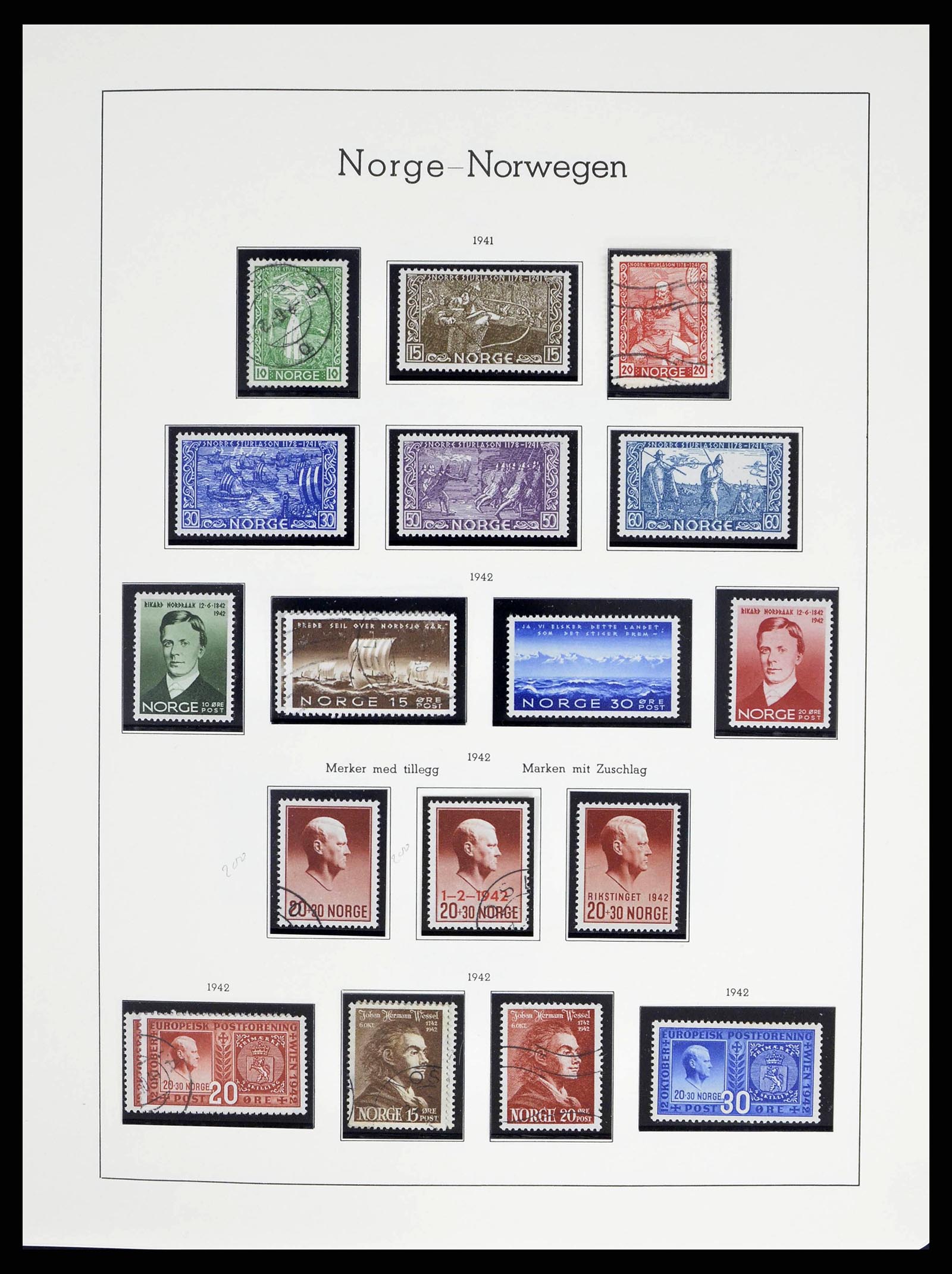 38703 0020 - Postzegelverzameling 38703 Noorwegen 1855-1989.