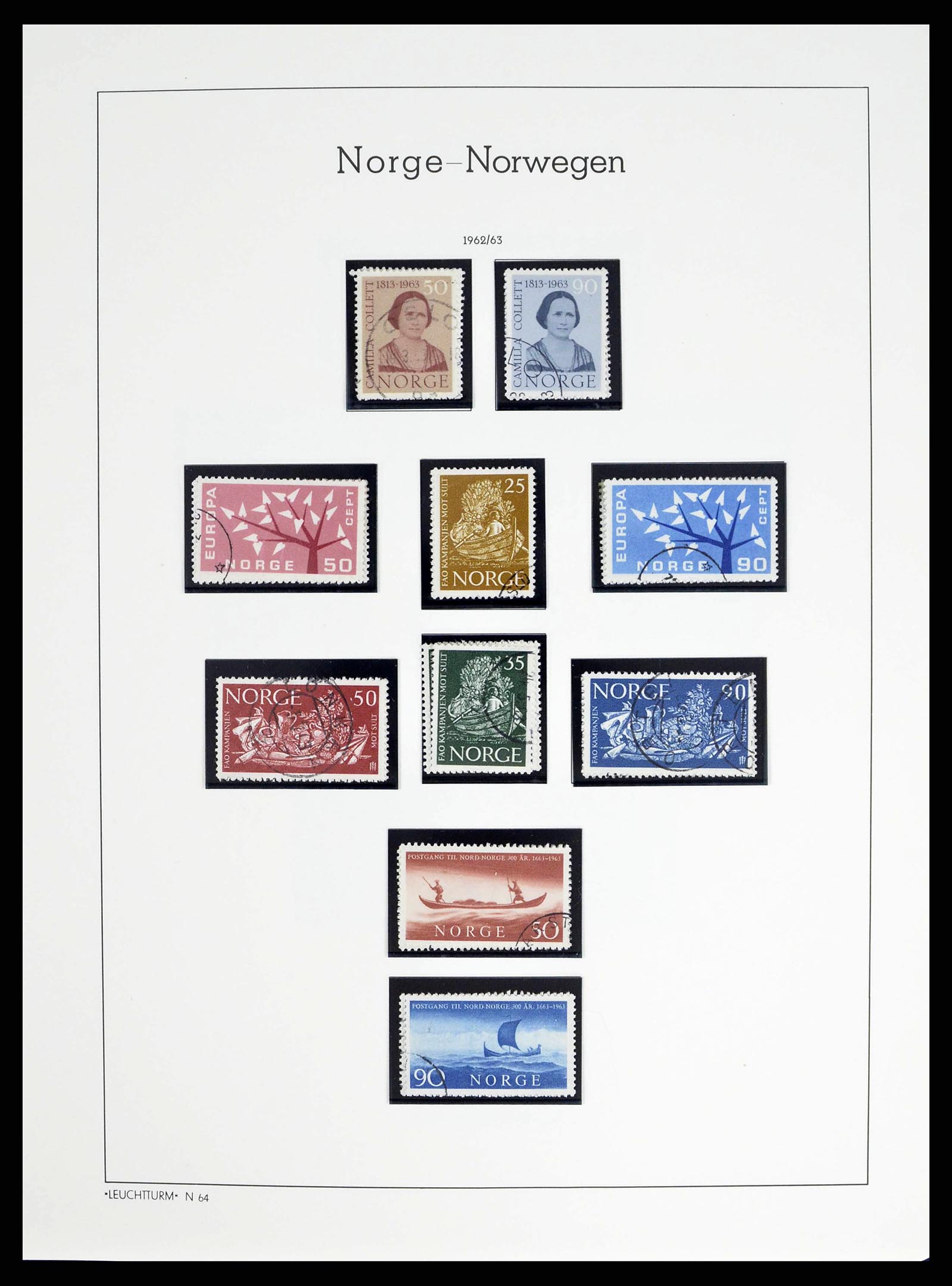 38703 0038 - Stamp collection 38703 Norway 1855-1989.