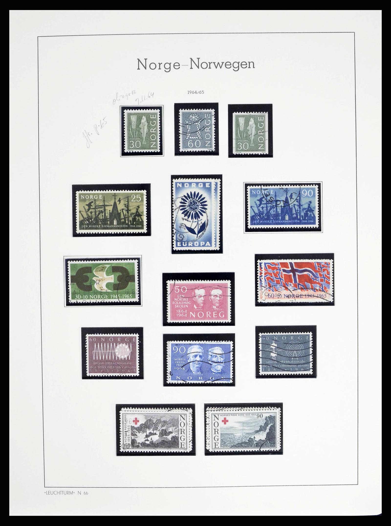 38703 0041 - Postzegelverzameling 38703 Noorwegen 1855-1989.