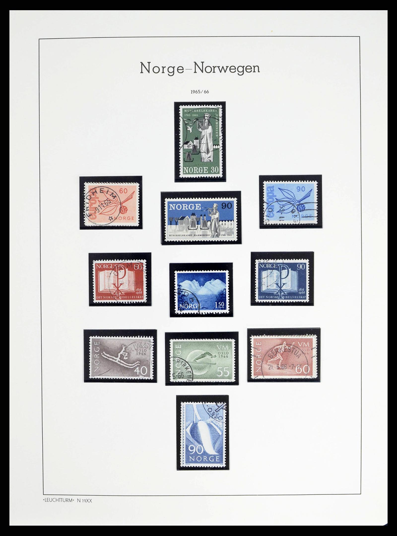 38703 0043 - Postzegelverzameling 38703 Noorwegen 1855-1989.