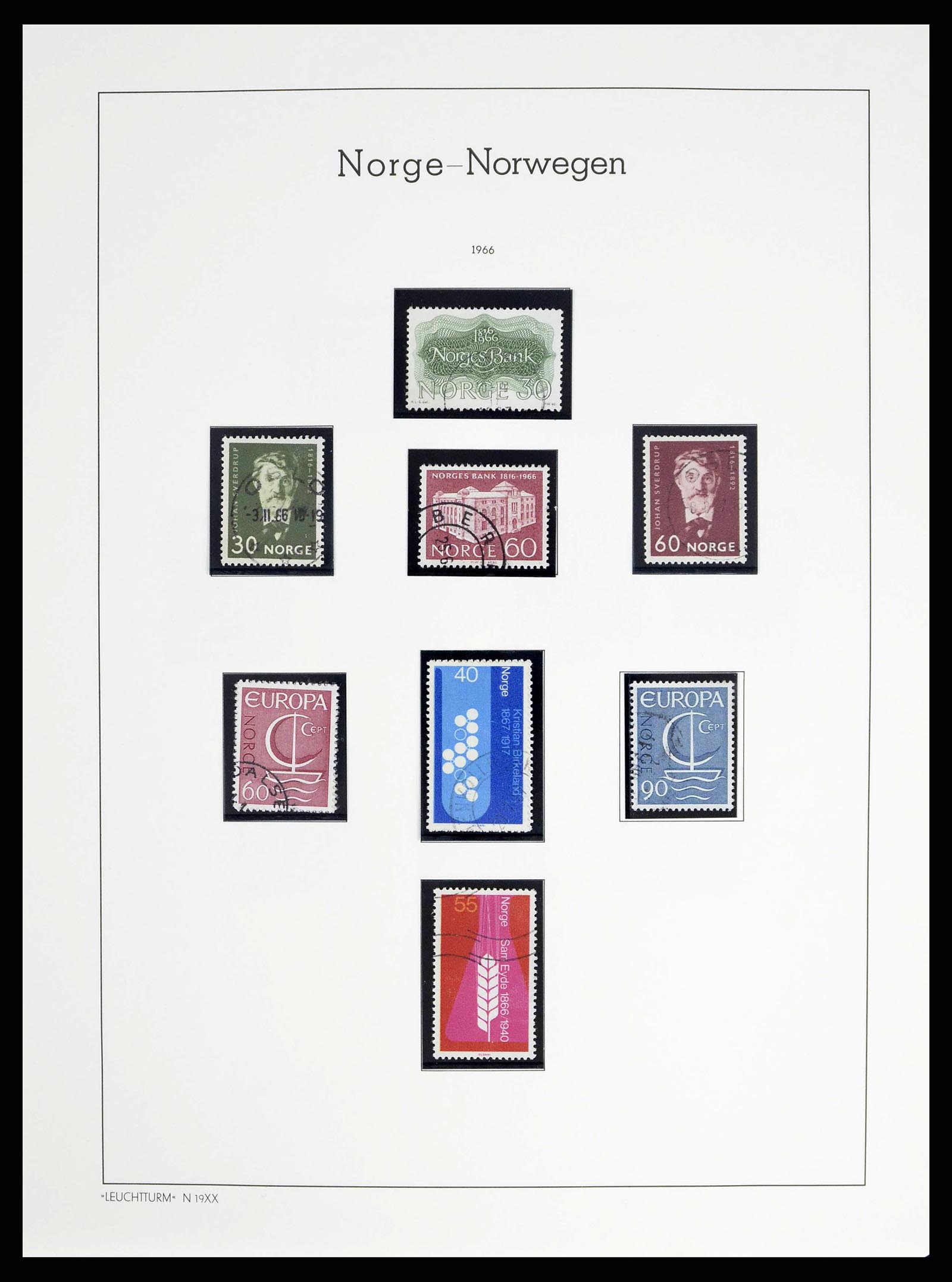 38703 0045 - Postzegelverzameling 38703 Noorwegen 1855-1989.