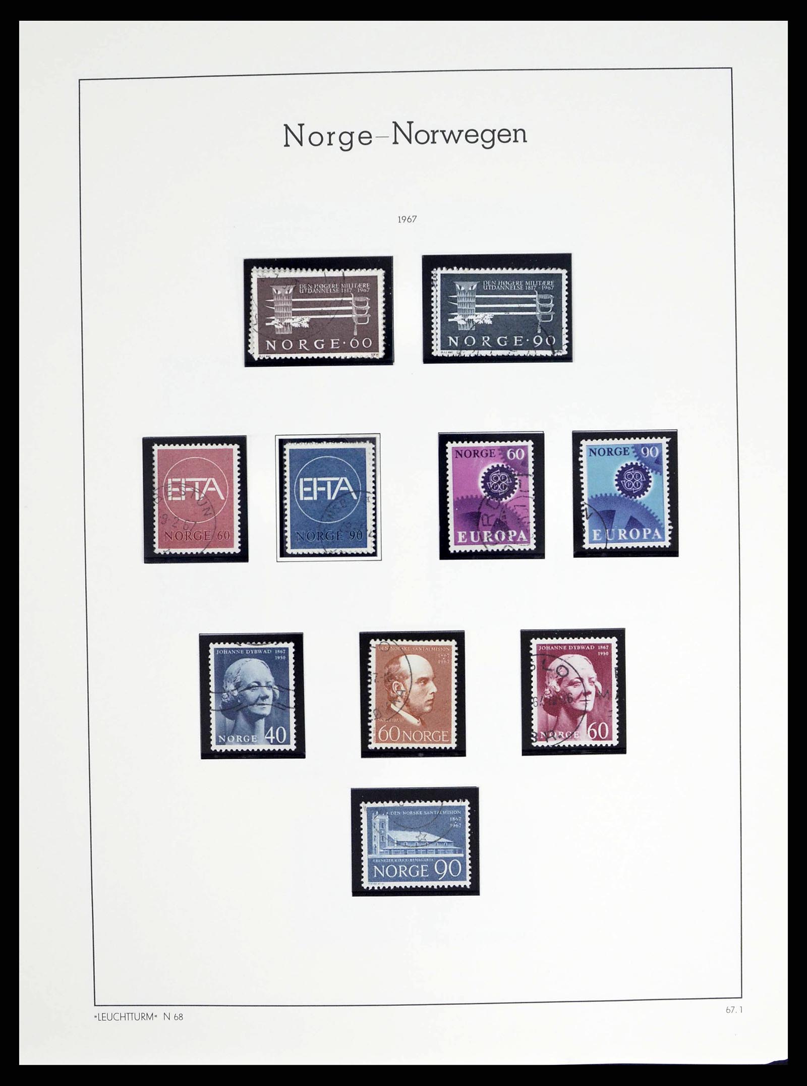 38703 0046 - Postzegelverzameling 38703 Noorwegen 1855-1989.