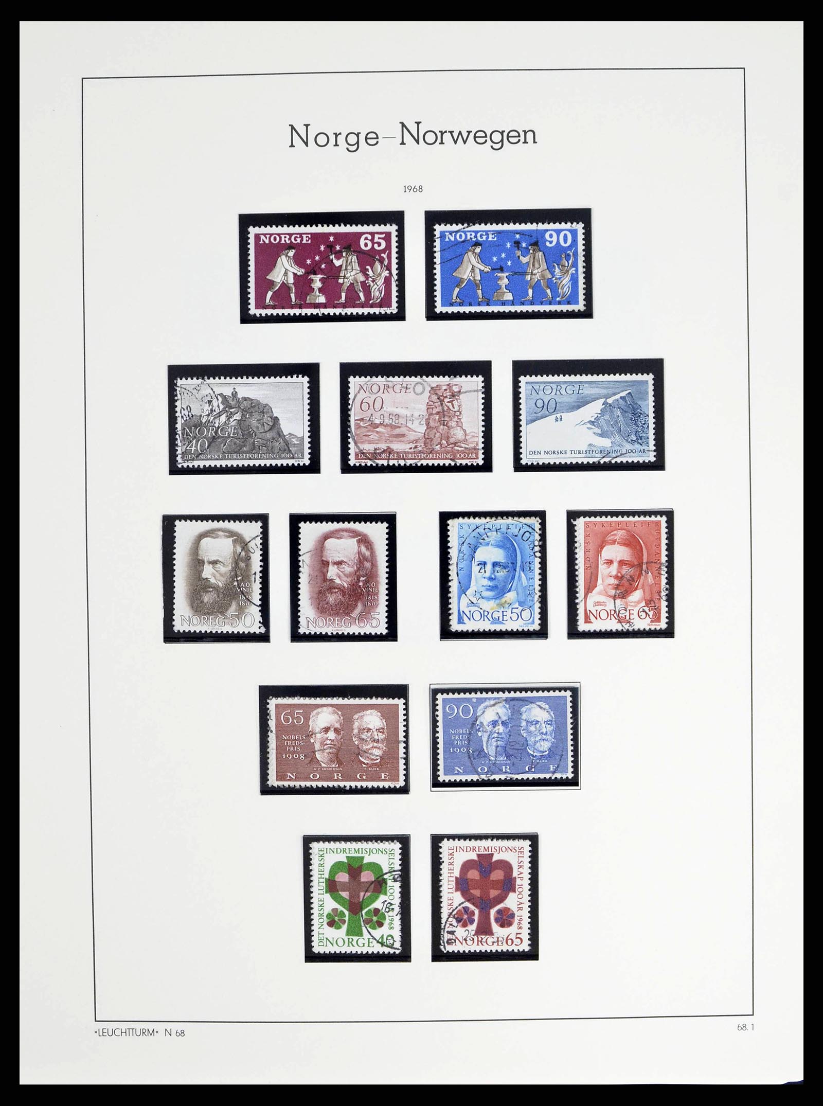 38703 0047 - Postzegelverzameling 38703 Noorwegen 1855-1989.