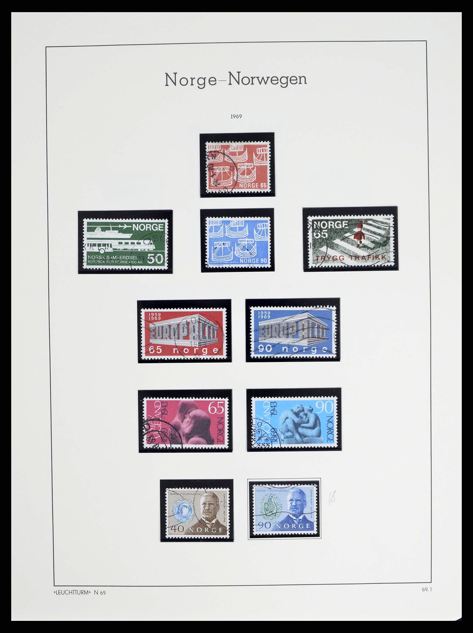 38703 0049 - Postzegelverzameling 38703 Noorwegen 1855-1989.