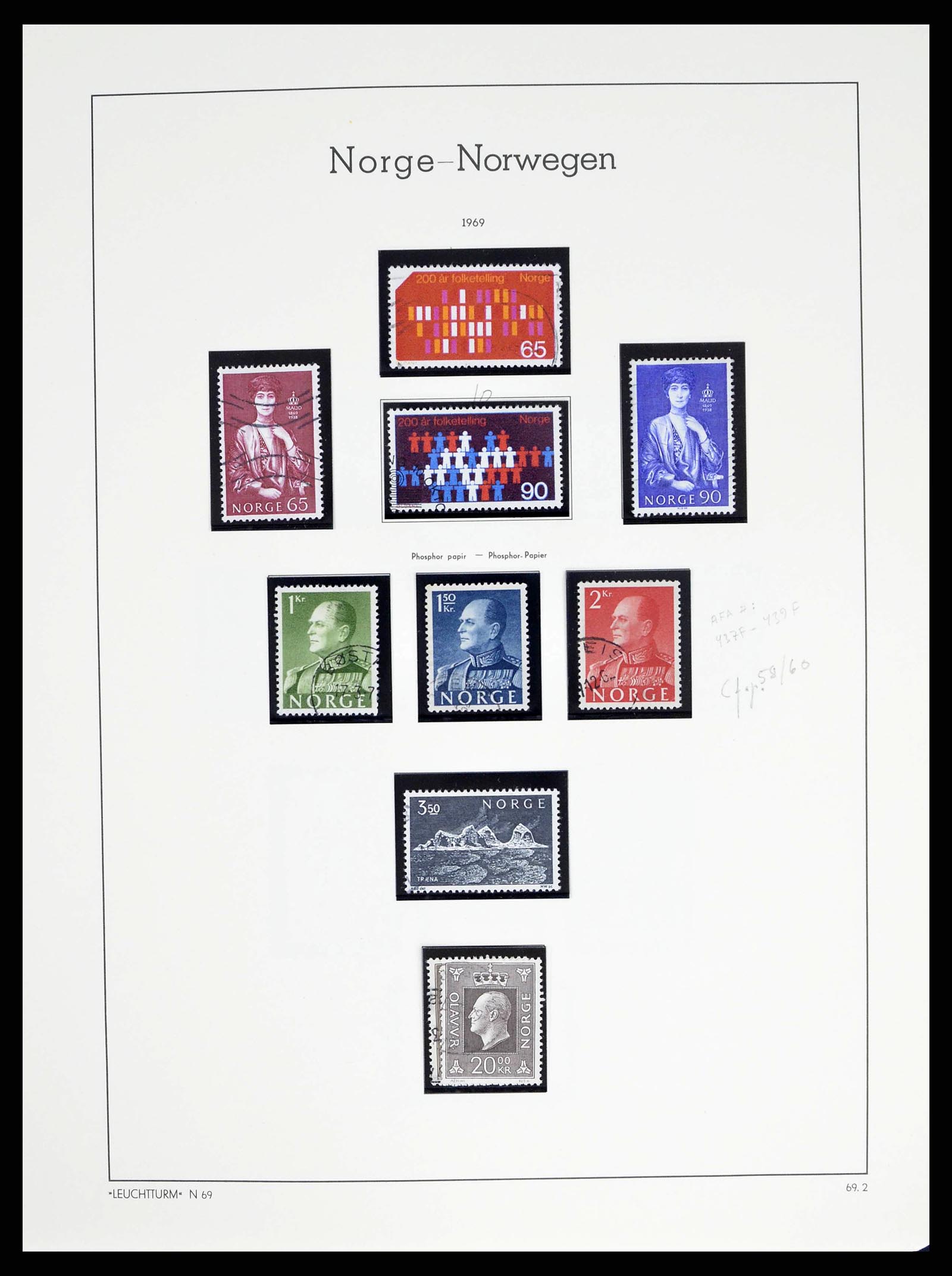 38703 0050 - Postzegelverzameling 38703 Noorwegen 1855-1989.