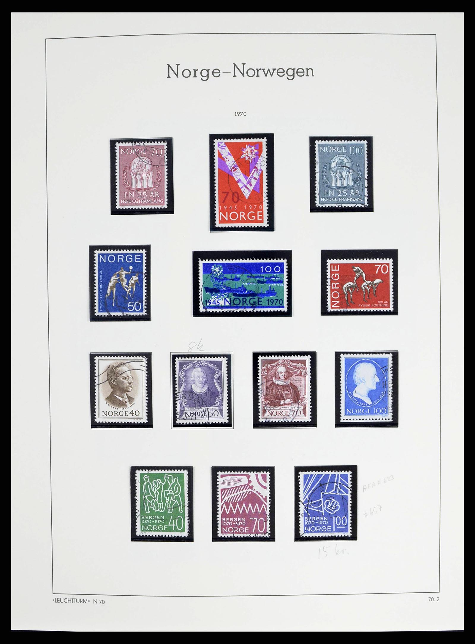 38703 0052 - Postzegelverzameling 38703 Noorwegen 1855-1989.