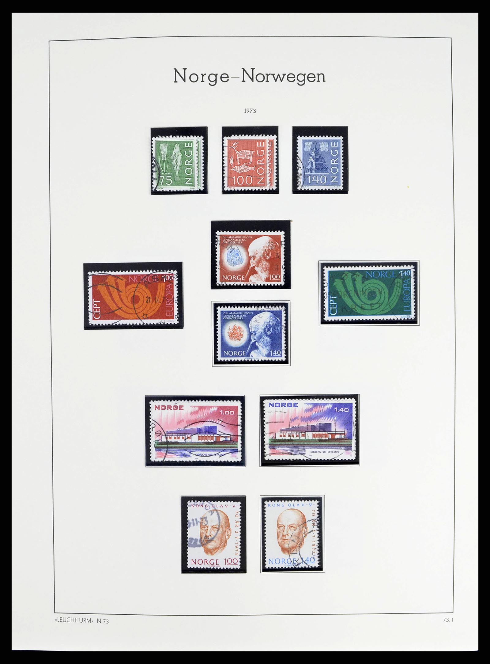 38703 0056 - Postzegelverzameling 38703 Noorwegen 1855-1989.