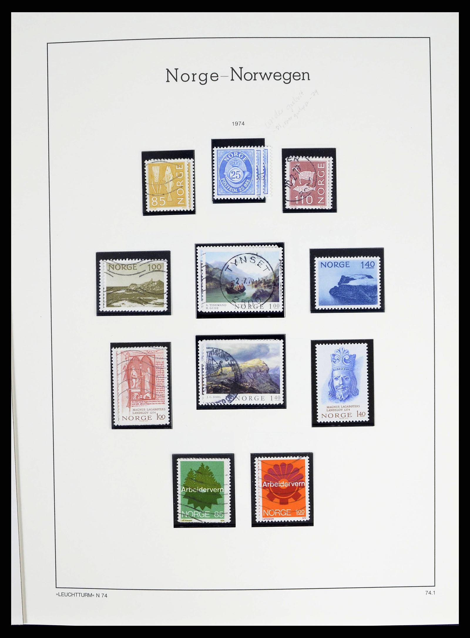 38703 0058 - Postzegelverzameling 38703 Noorwegen 1855-1989.