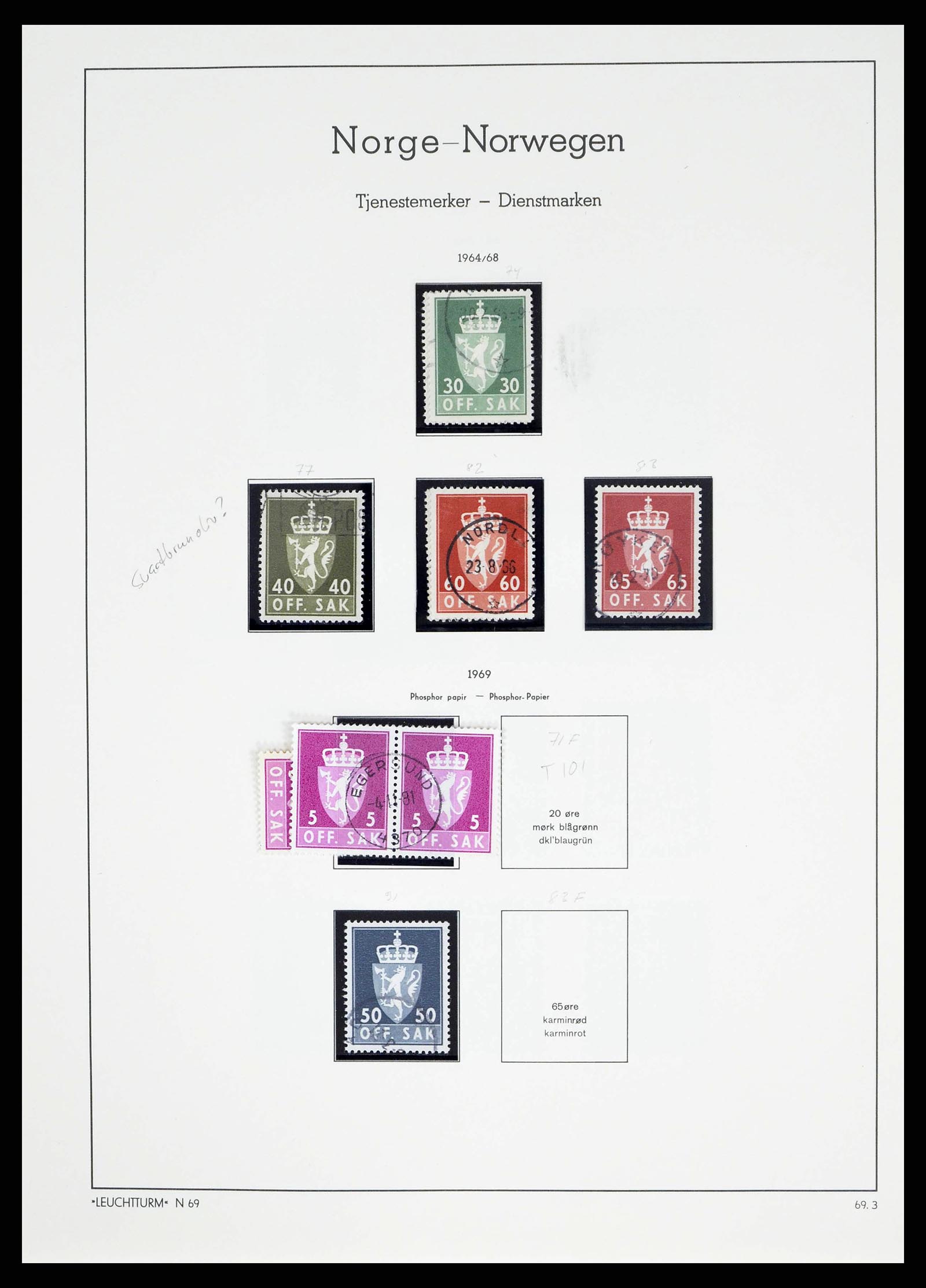 38703 0121 - Postzegelverzameling 38703 Noorwegen 1855-1989.