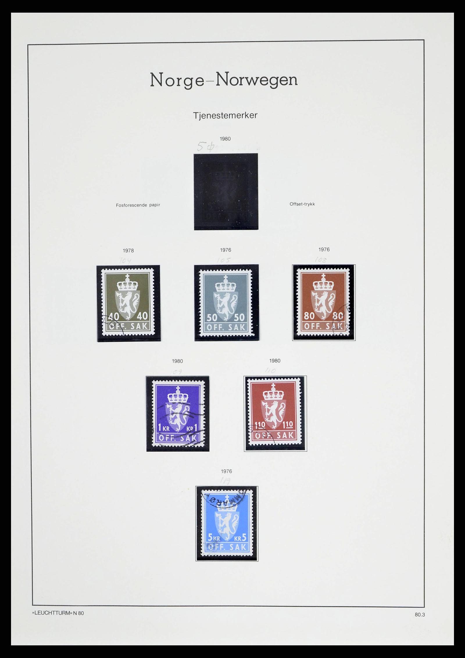 38703 0124 - Postzegelverzameling 38703 Noorwegen 1855-1989.