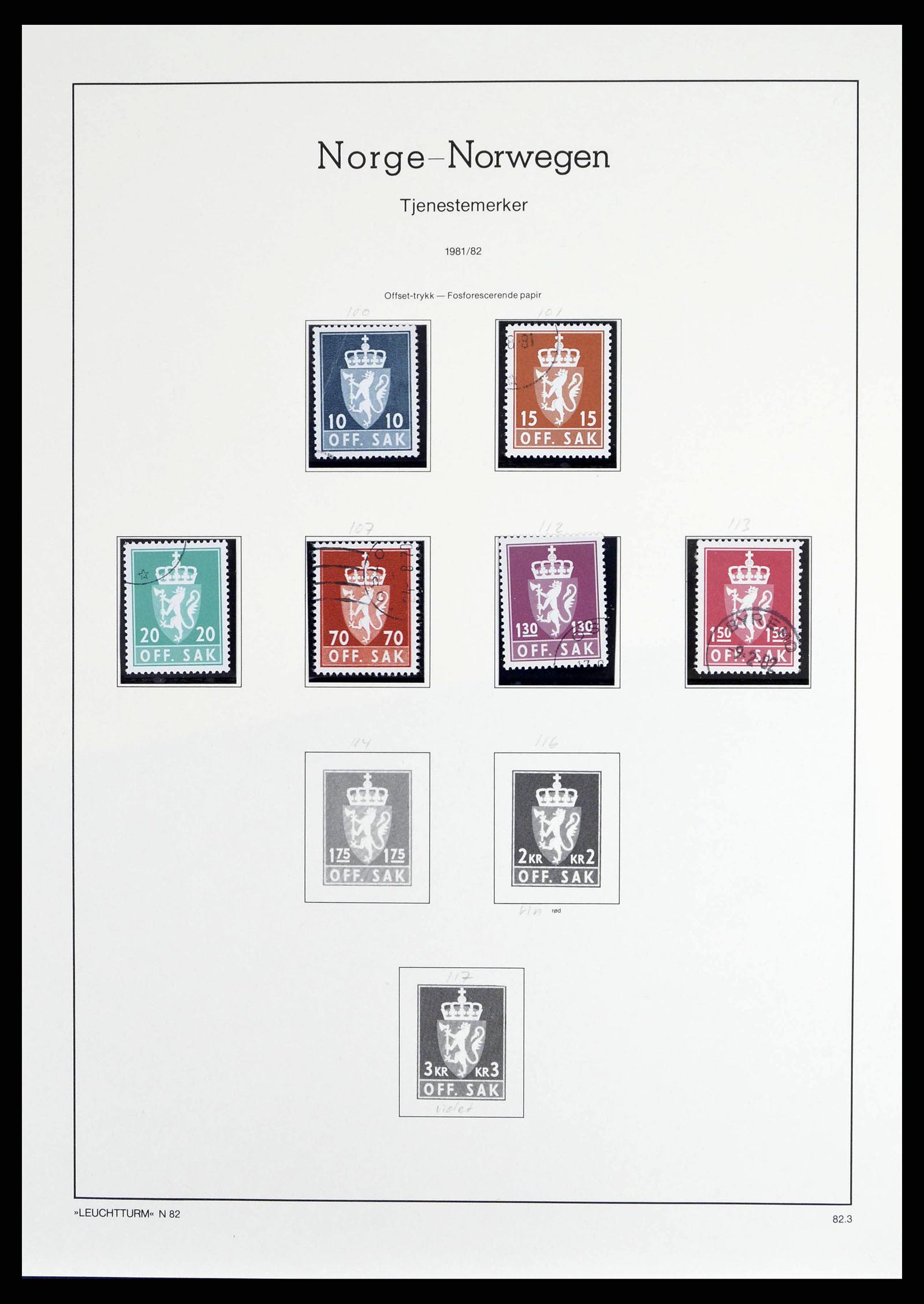 38703 0125 - Postzegelverzameling 38703 Noorwegen 1855-1989.