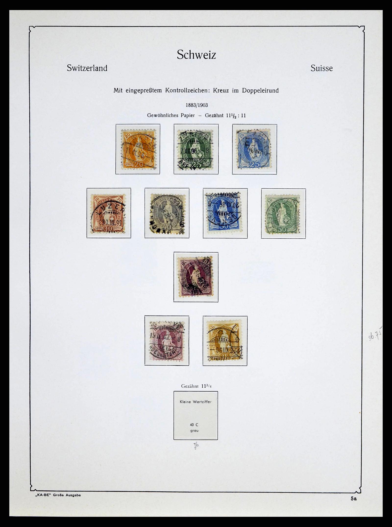 38706 0005 - Postzegelverzameling 38706 Zwitserland 1854-1985.
