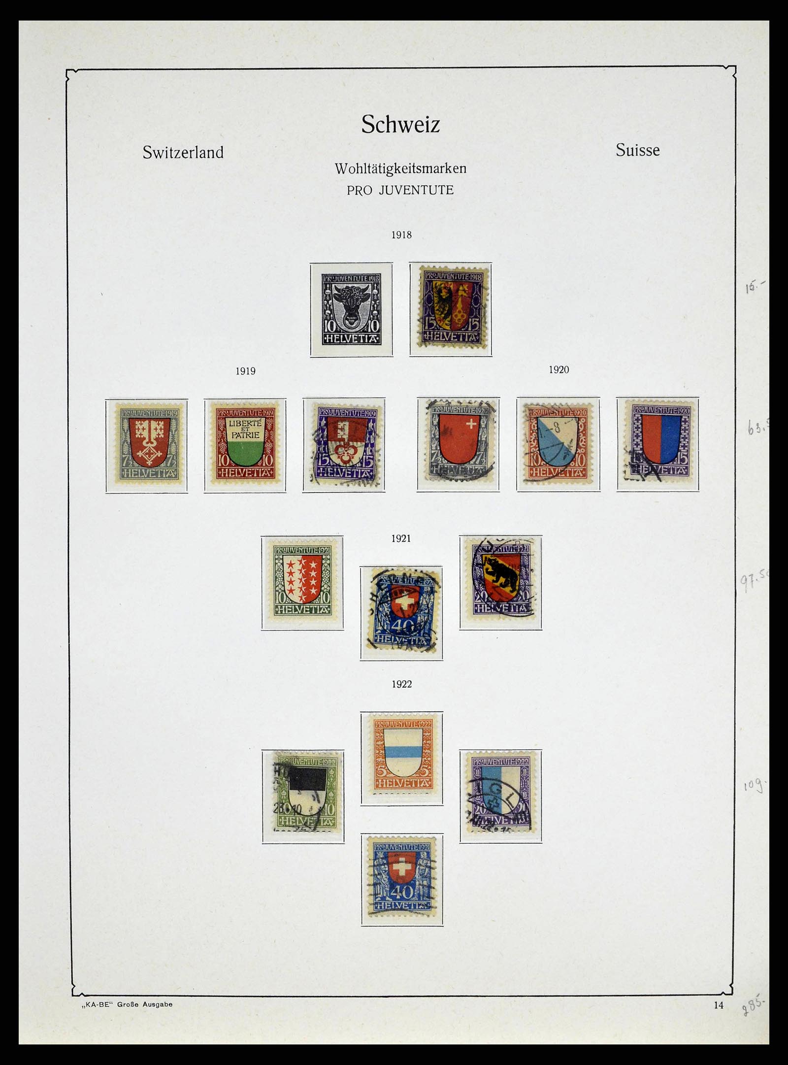 38706 0014 - Postzegelverzameling 38706 Zwitserland 1854-1985.