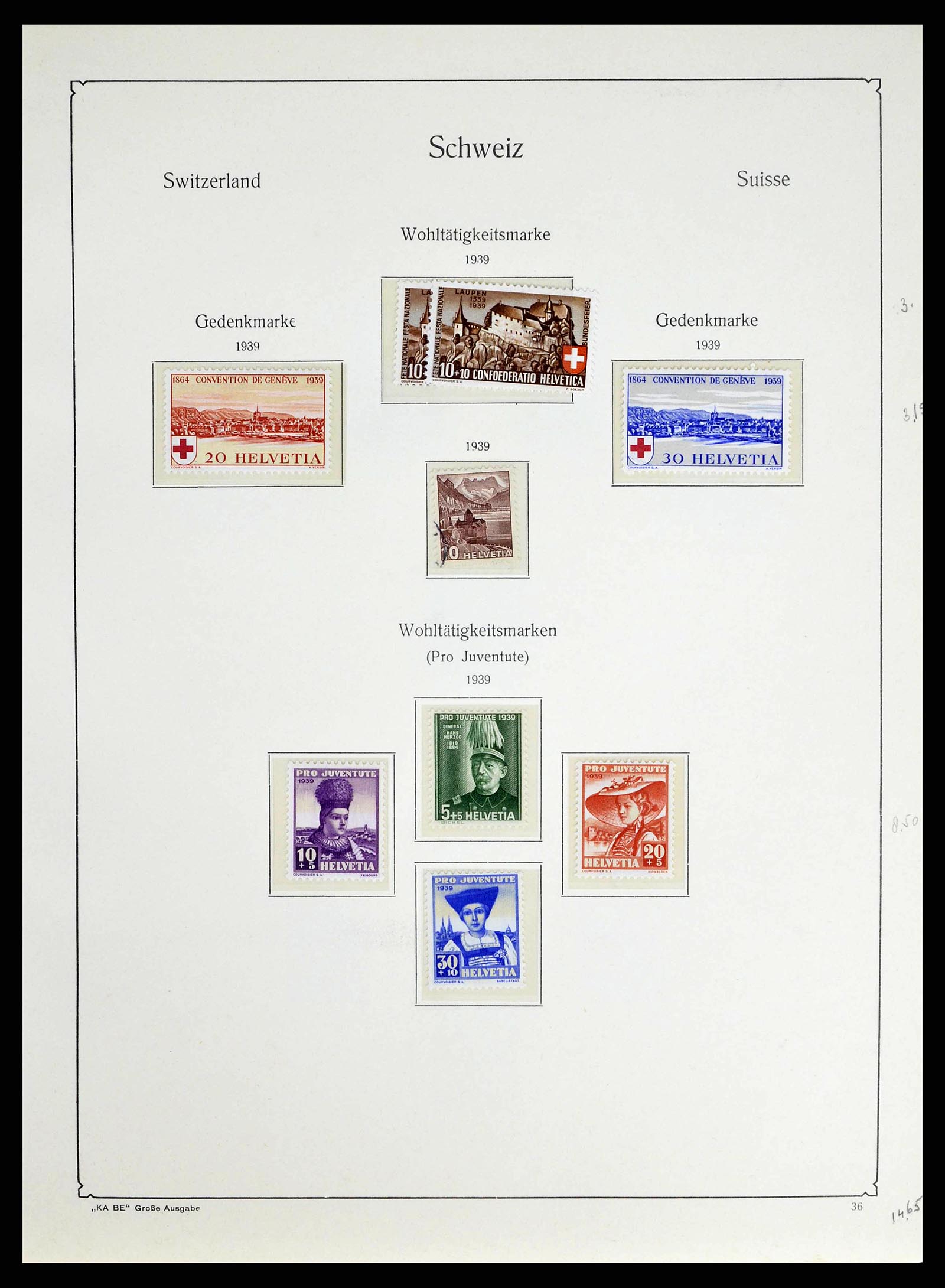 38706 0034 - Postzegelverzameling 38706 Zwitserland 1854-1985.