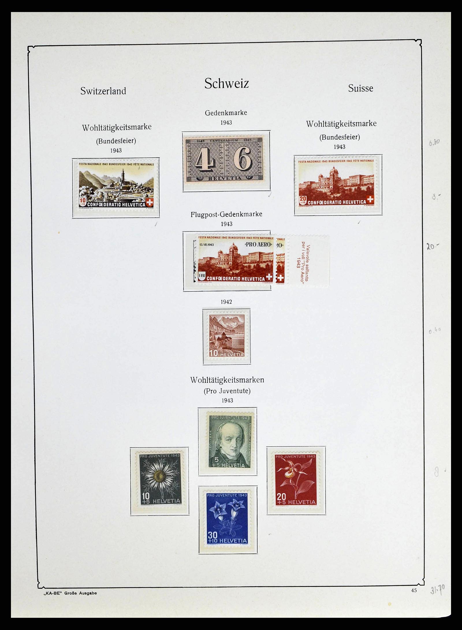 38706 0041 - Postzegelverzameling 38706 Zwitserland 1854-1985.