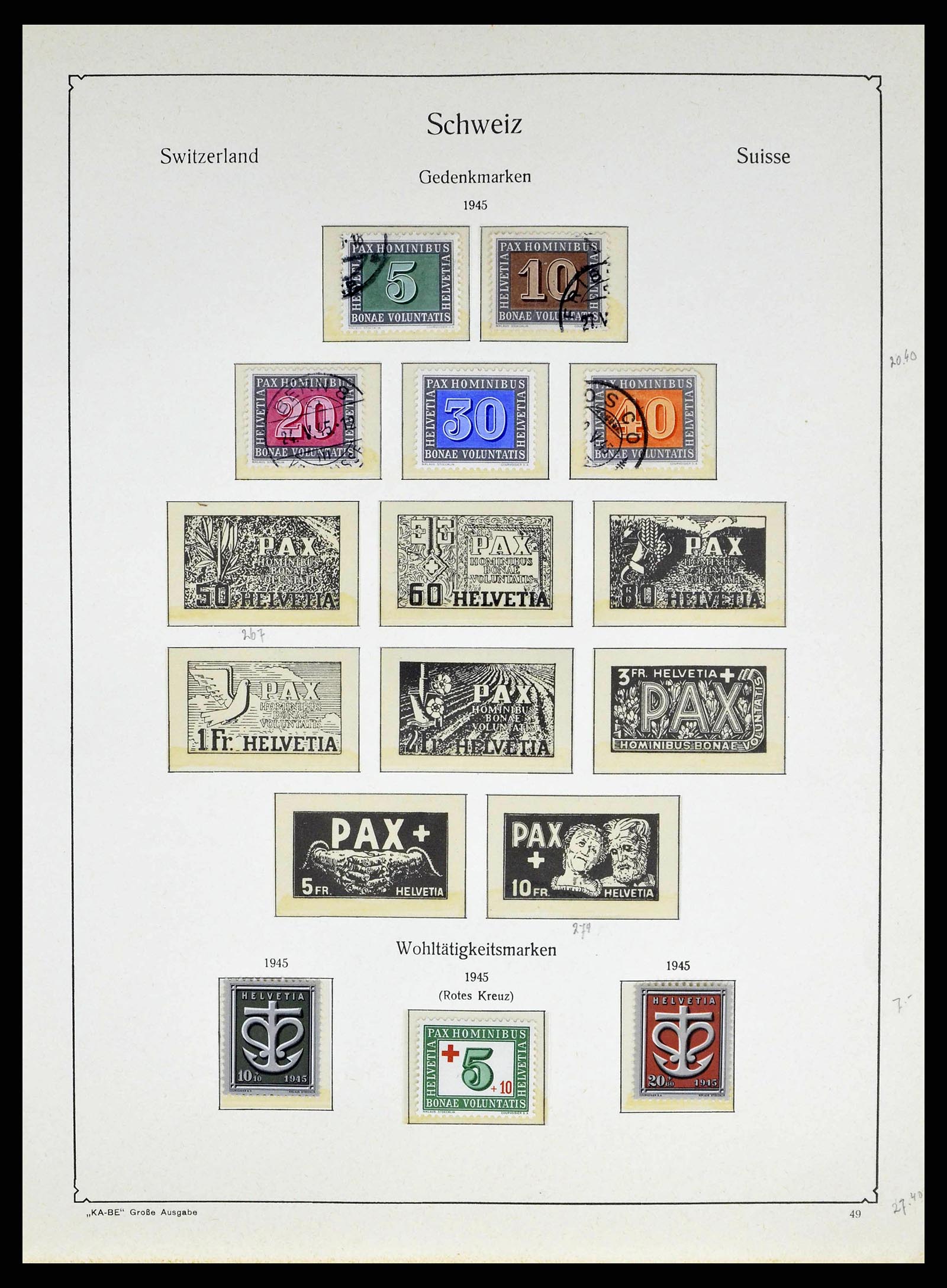 38706 0045 - Stamp collection 38706 Switzerland 1854-1985.