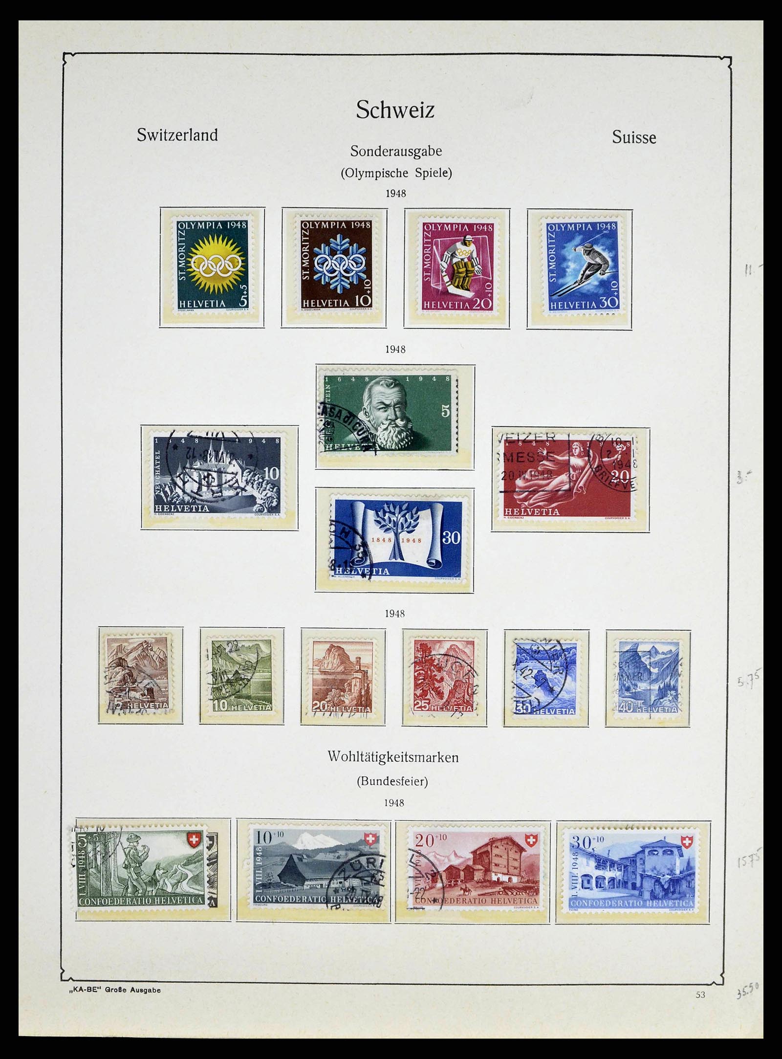 38706 0048 - Stamp collection 38706 Switzerland 1854-1985.