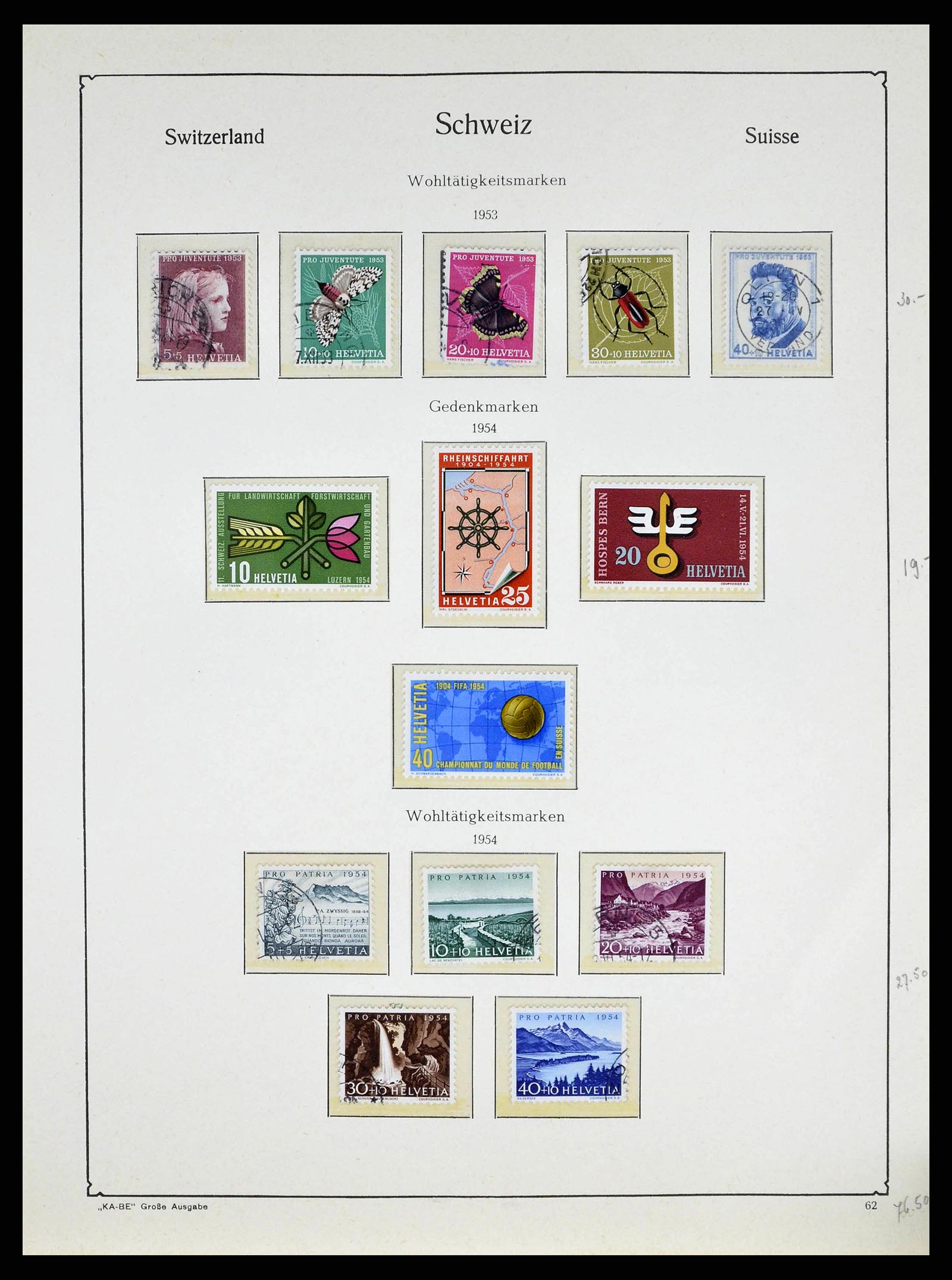 38706 0056 - Postzegelverzameling 38706 Zwitserland 1854-1985.