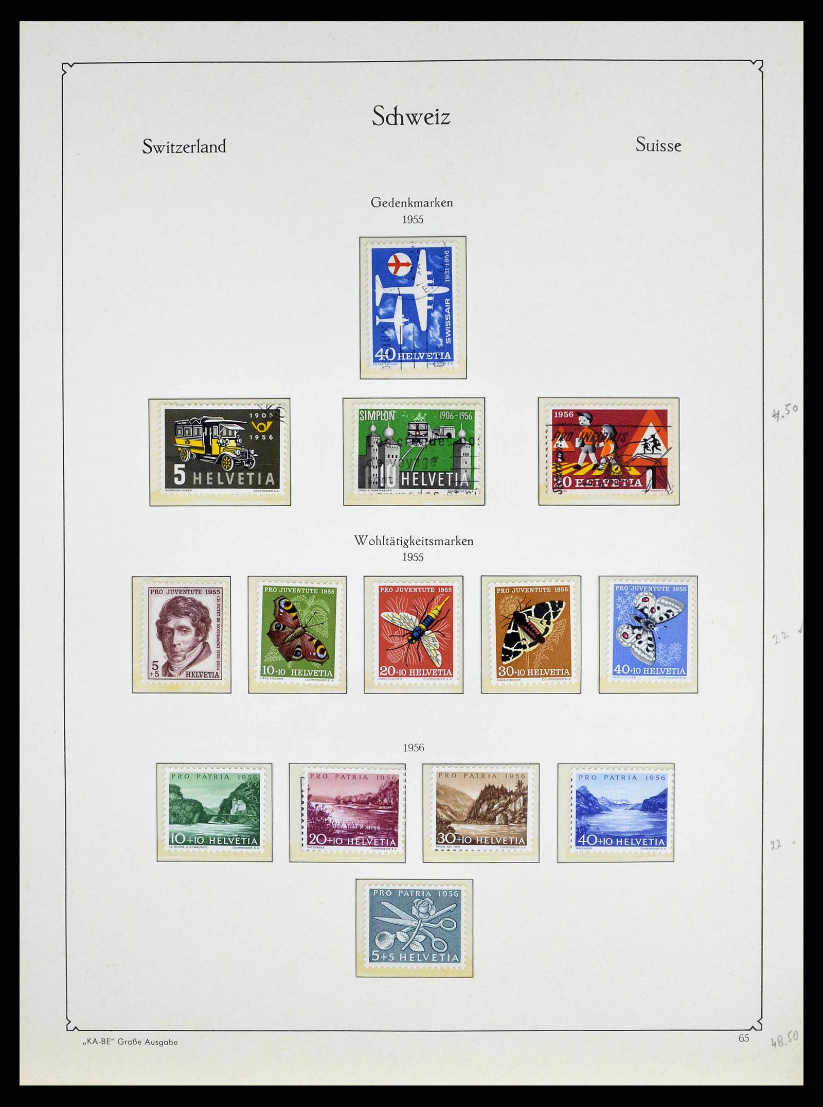 38706 0058 - Postzegelverzameling 38706 Zwitserland 1854-1985.