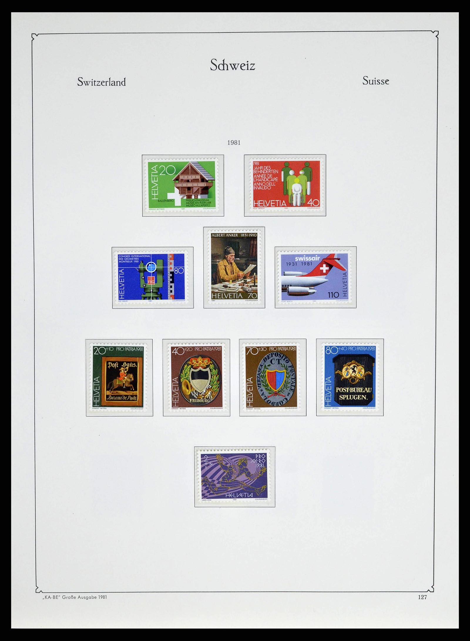 38706 0121 - Stamp collection 38706 Switzerland 1854-1985.