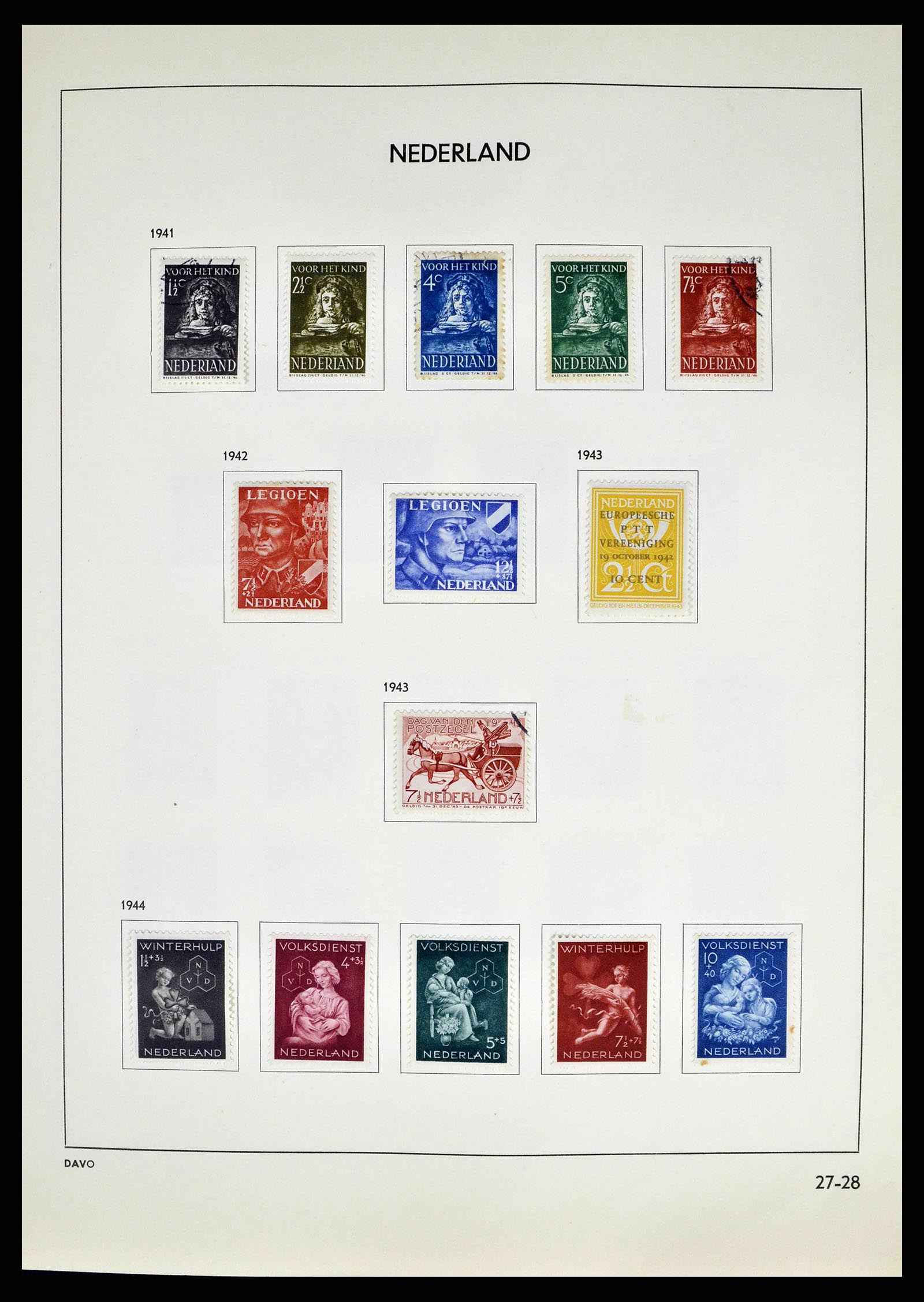 38709 0027 - Postzegelverzameling 38709 Nederland 1867-1986.
