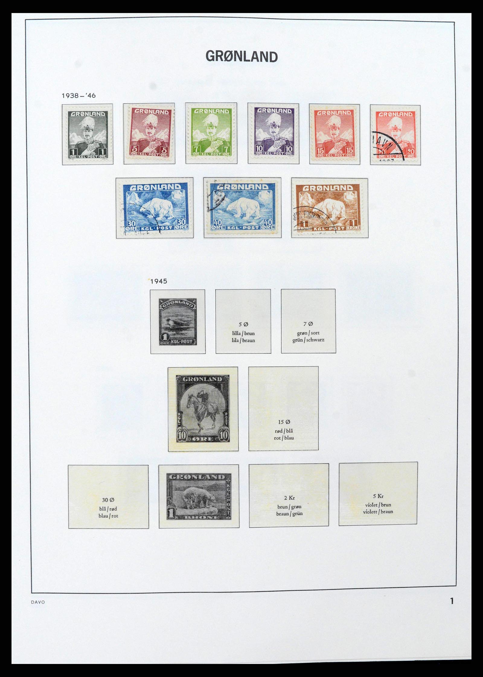 38716 0002 - Stamp collection 38716 Greenland 1905-2007.