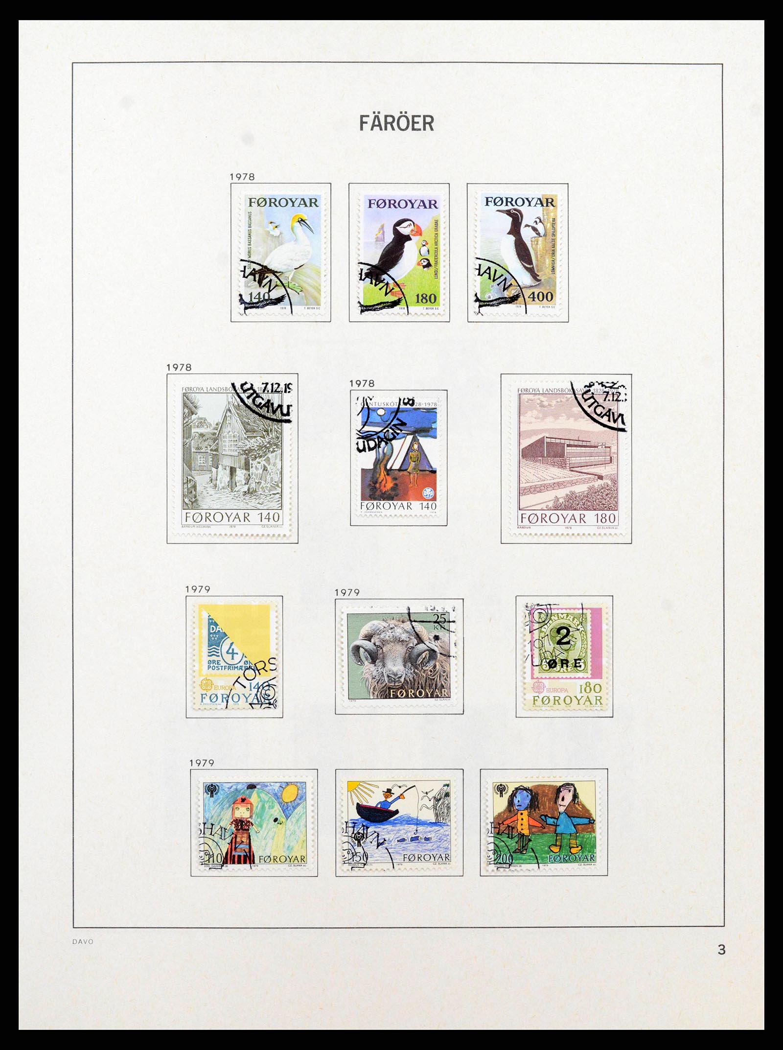 38718 0006 - Postzegelverzameling 38718 Groenland en Faeroer 1905-1990.