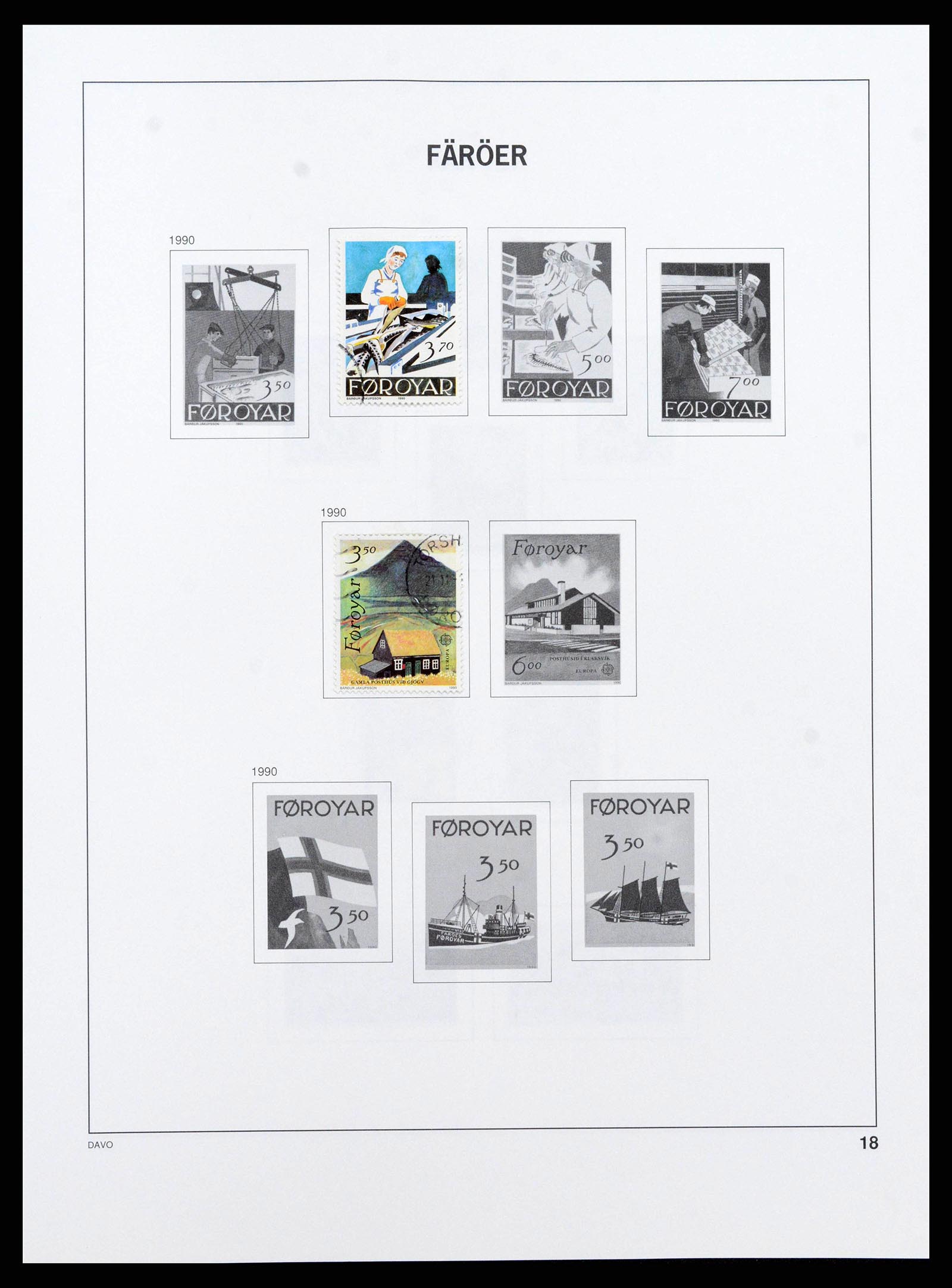 38718 0017 - Postzegelverzameling 38718 Groenland en Faeroer 1905-1990.