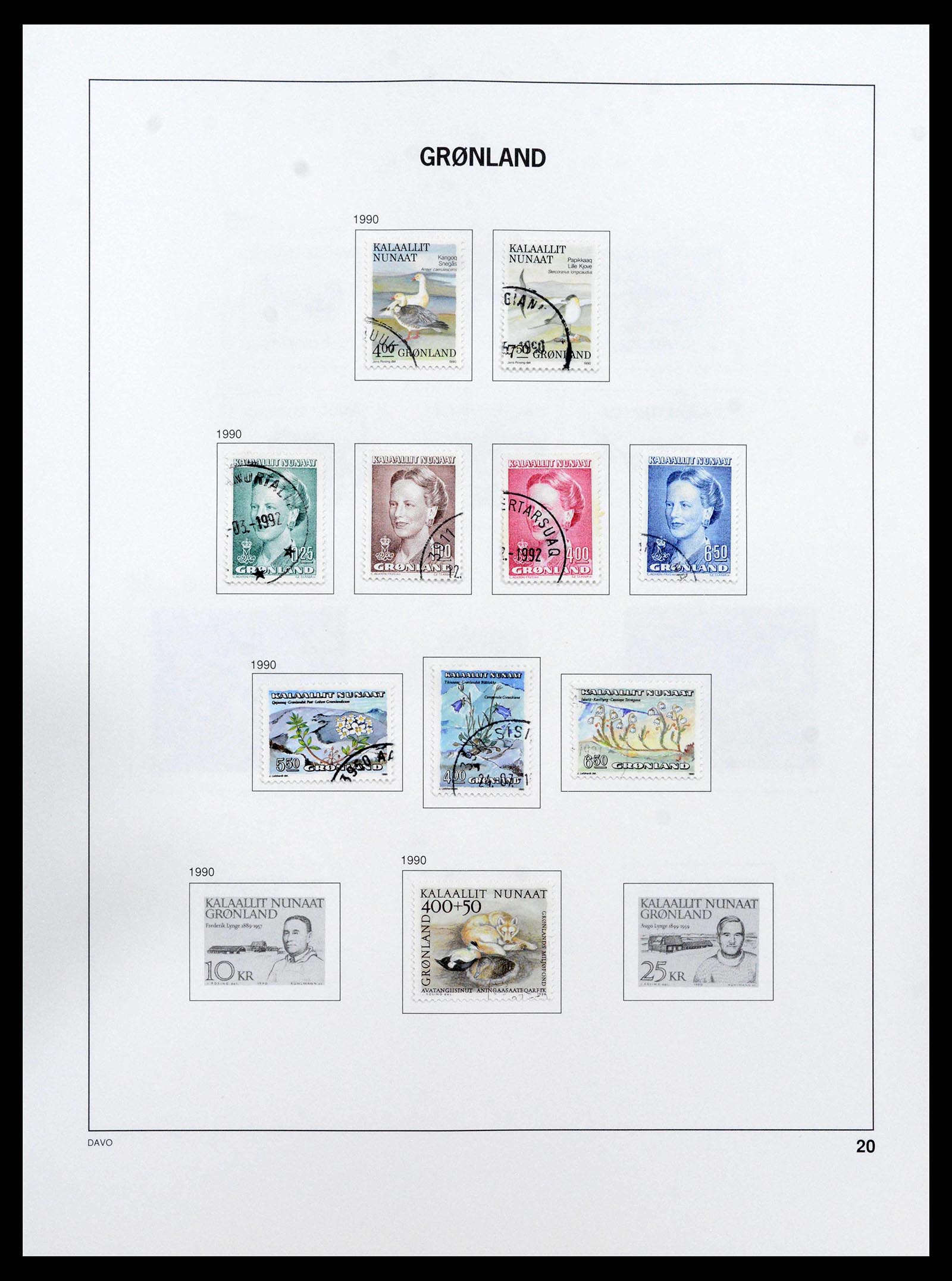 38718 0041 - Postzegelverzameling 38718 Groenland en Faeroer 1905-1990.