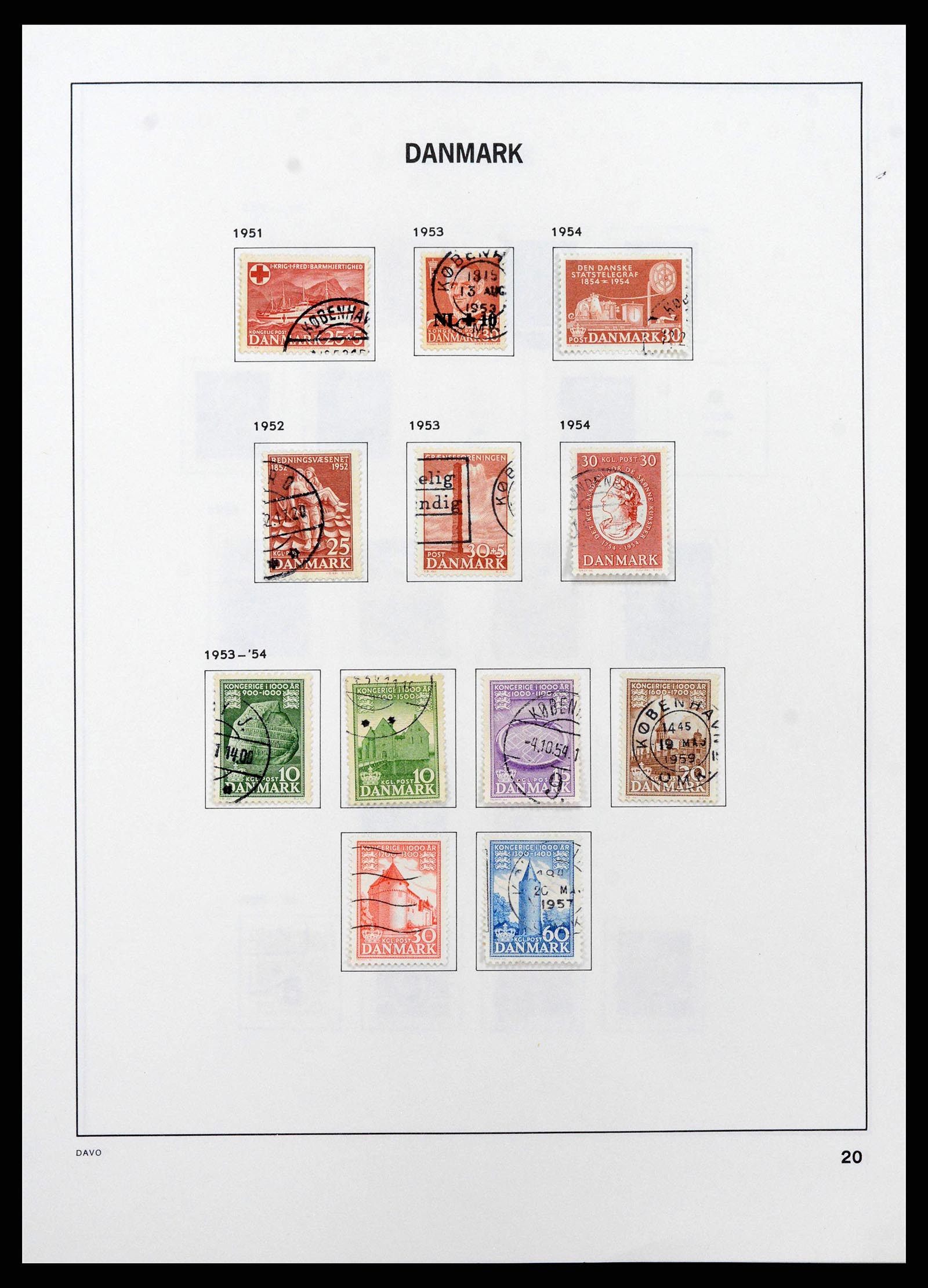 38719 0023 - Postzegelverzameling 38719 Denemarken 1851-2002.
